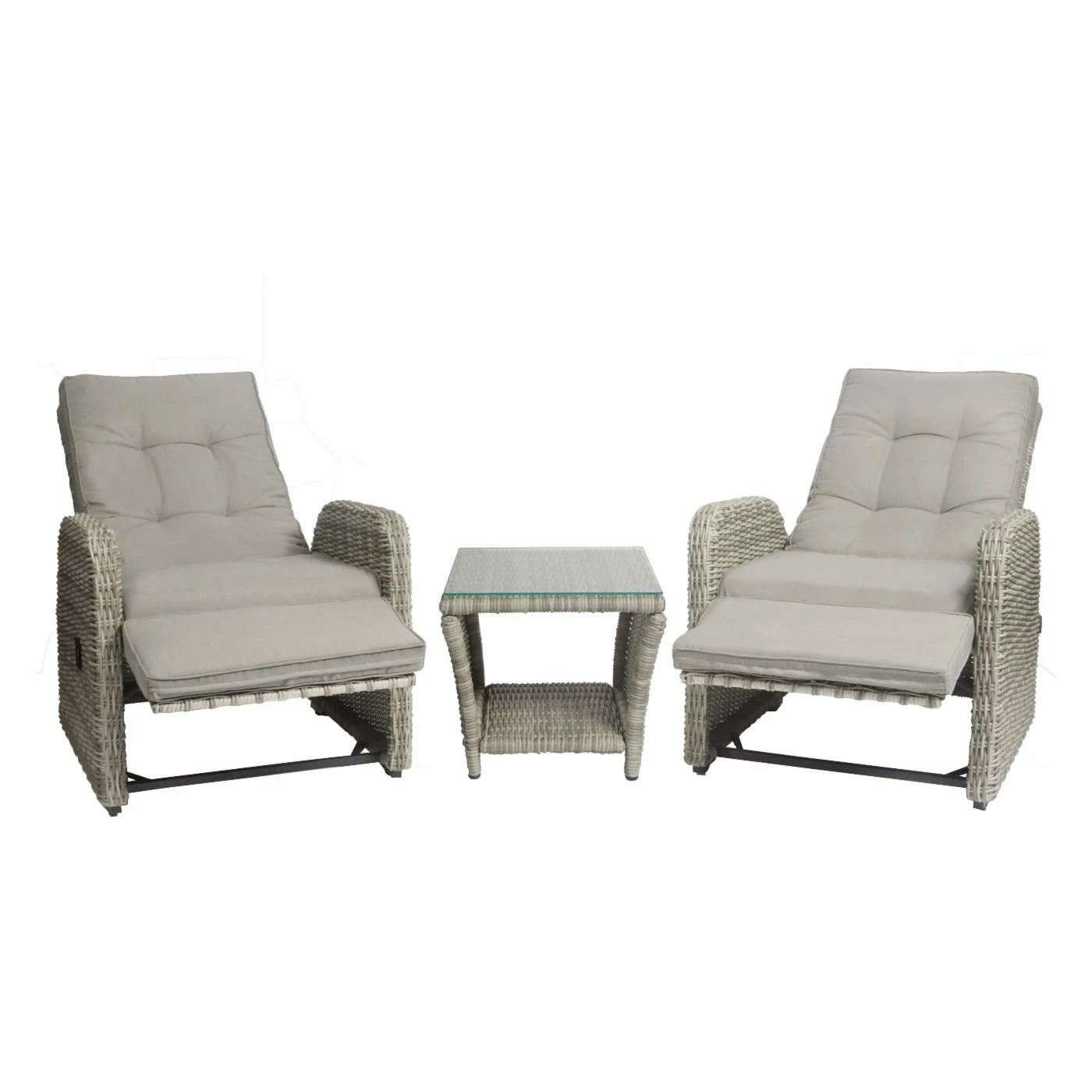 Discount ๐ Resin Wicker Patio Sets Elle Decor Vallauris Wicker 3 Piece Reclining Outdoor Chat Set ๐ฏ - Image 9