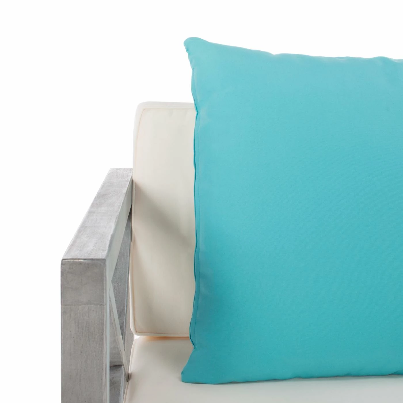 Best Pirce ๐ฅฐ Teak Patio Sets Safavieh Nunzio Eucalyptus Wood 4-Piece Conversation Set With Accent Pillows ๐ - Image 9