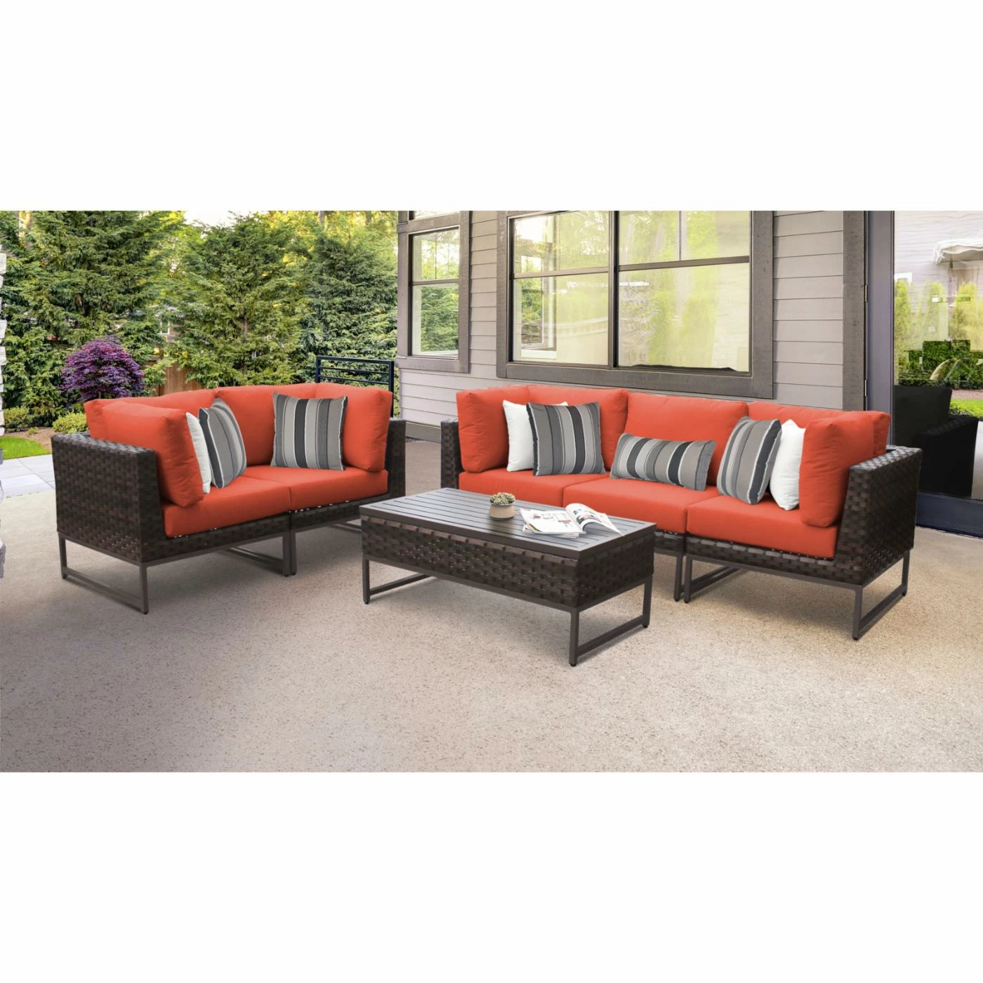 Best reviews of ๐งจ Resin Wicker Patio Sets TK Classics Barcelona Wicker 6 Piece Sectional Sofa And Loveseat Patio Conversation Set ๐ - Image 9