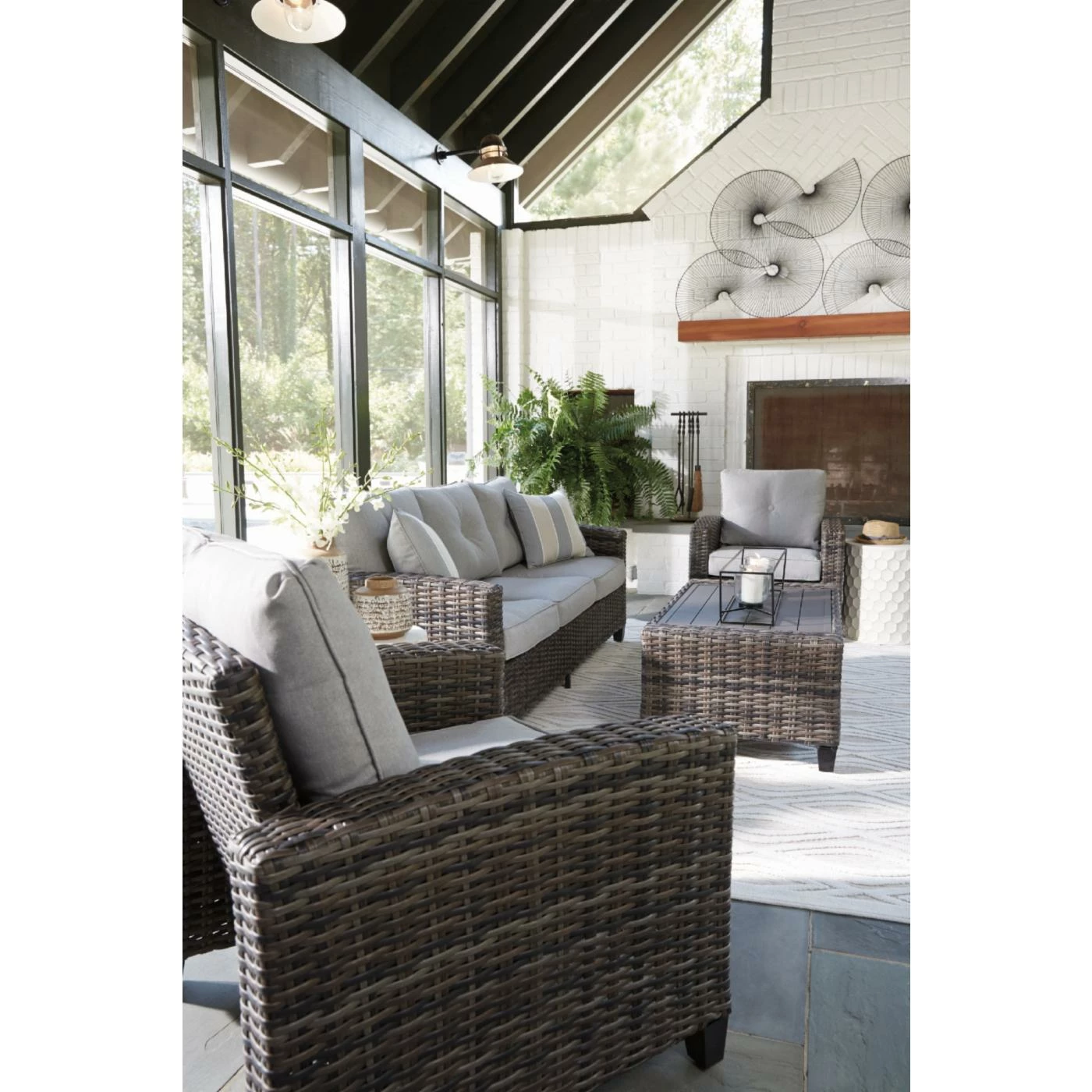 Coupon ๐ Resin Wicker Patio Sets Signature Design By Ashley Cloverbrooke Outdoor 4 Piece Conversation Set ๐ฏ - Image 10