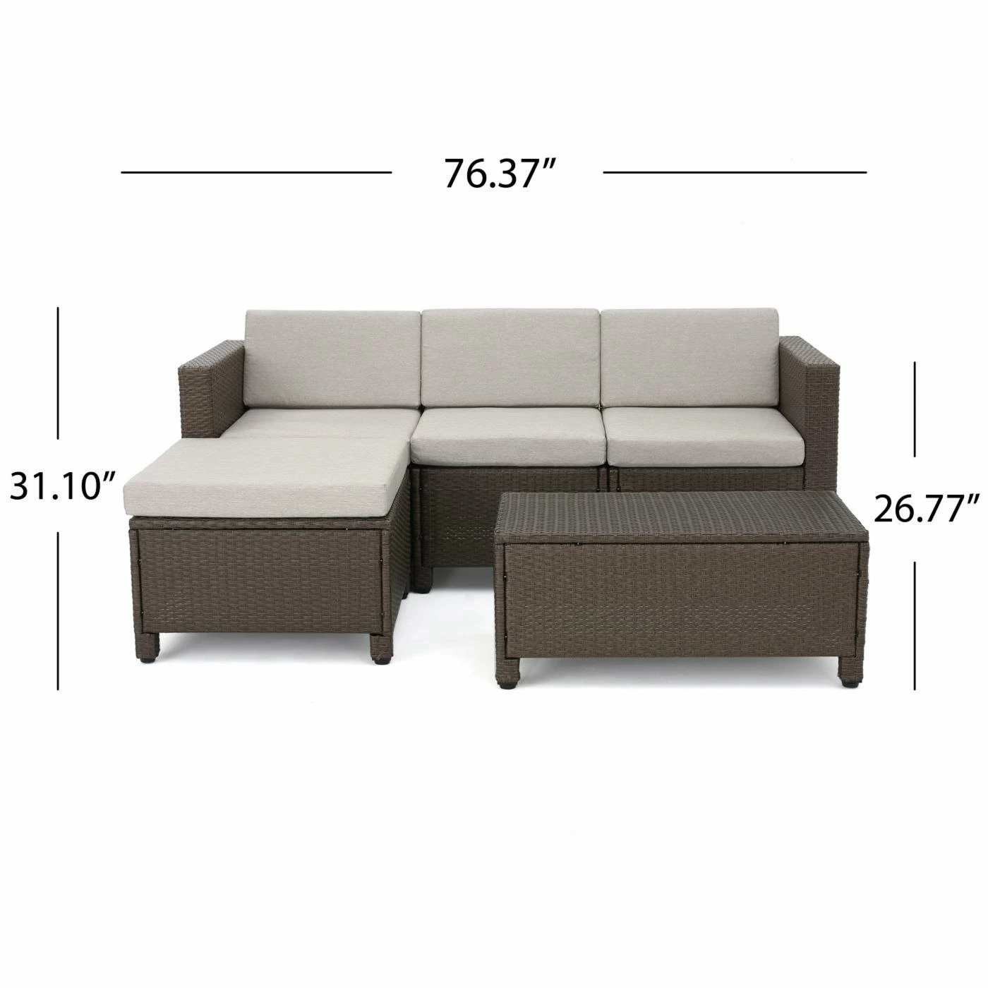 Brand new ๐ Resin Wicker Patio Sets HN Outdoor Prater Wicker Sectional Sofa Patio Conversation Set With Coffee Table โ - Image 10