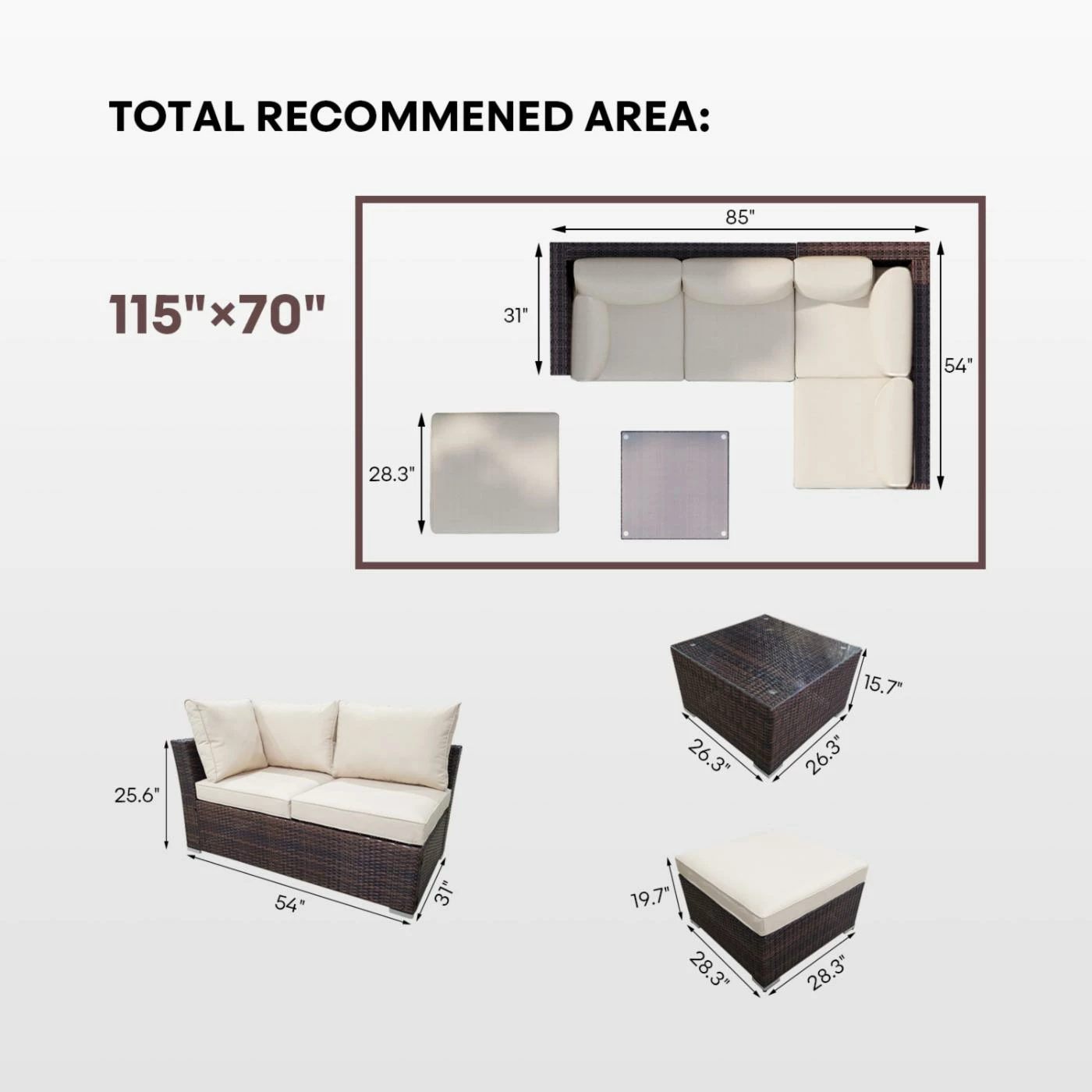Brand new 🤩 Resin Wicker Patio Sets Cloud Mountain Sectional Sofa 4 Piece Resin Wicker Patio Conversation Set 🌟 - Image 4