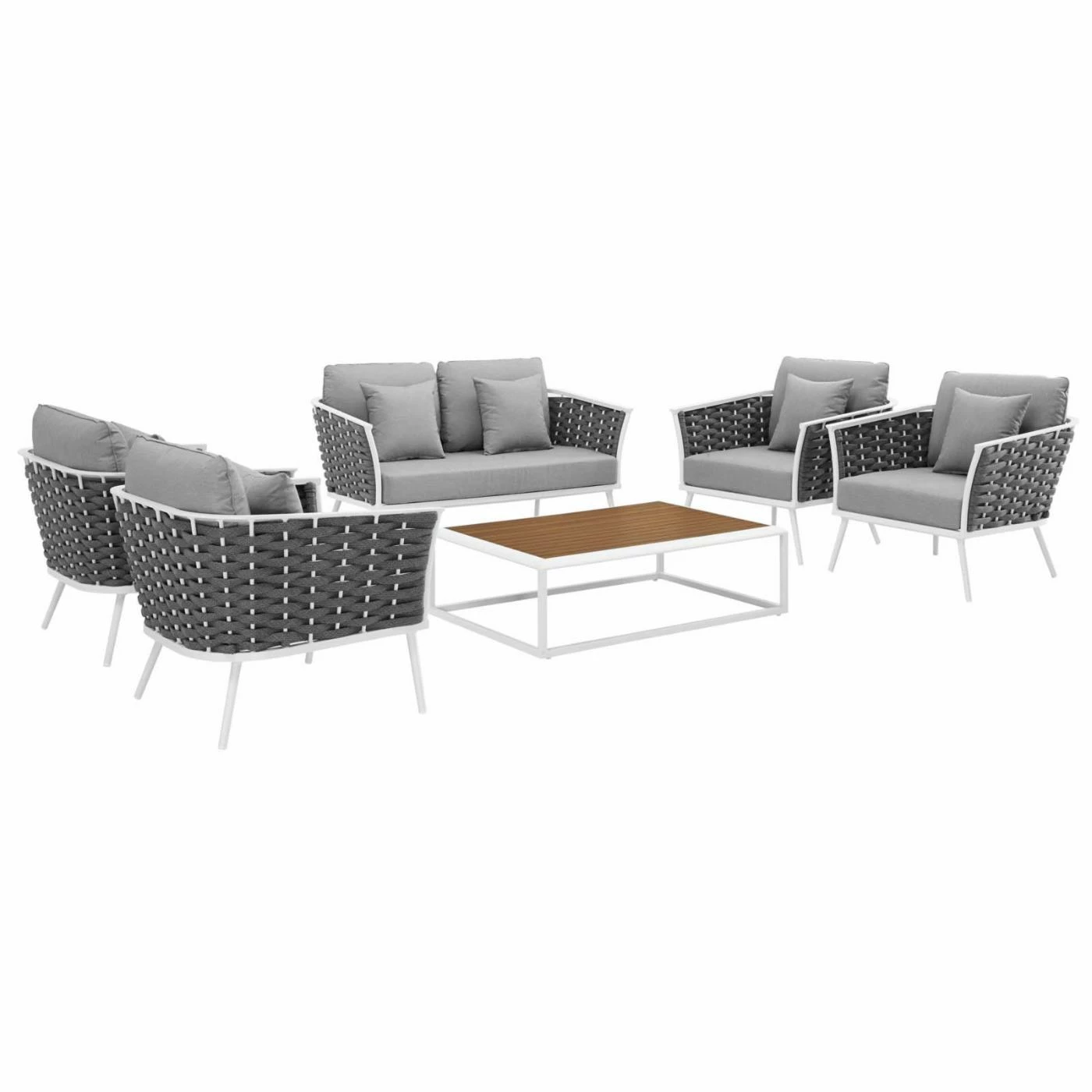New 🛒 Aluminum Patio Sets Modway Stance Aluminum 6 Piece Patio Sofa Conversation Set 🌟 - Image 10