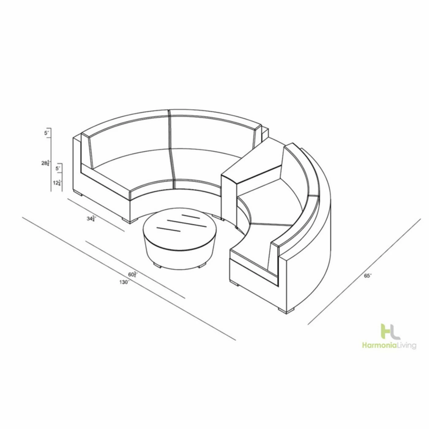 Wholesale โ๏ธ Resin Wicker Patio Sets Harmonia Living Urbana Eclipse Sectional Conversation Set ๐ - Image 10