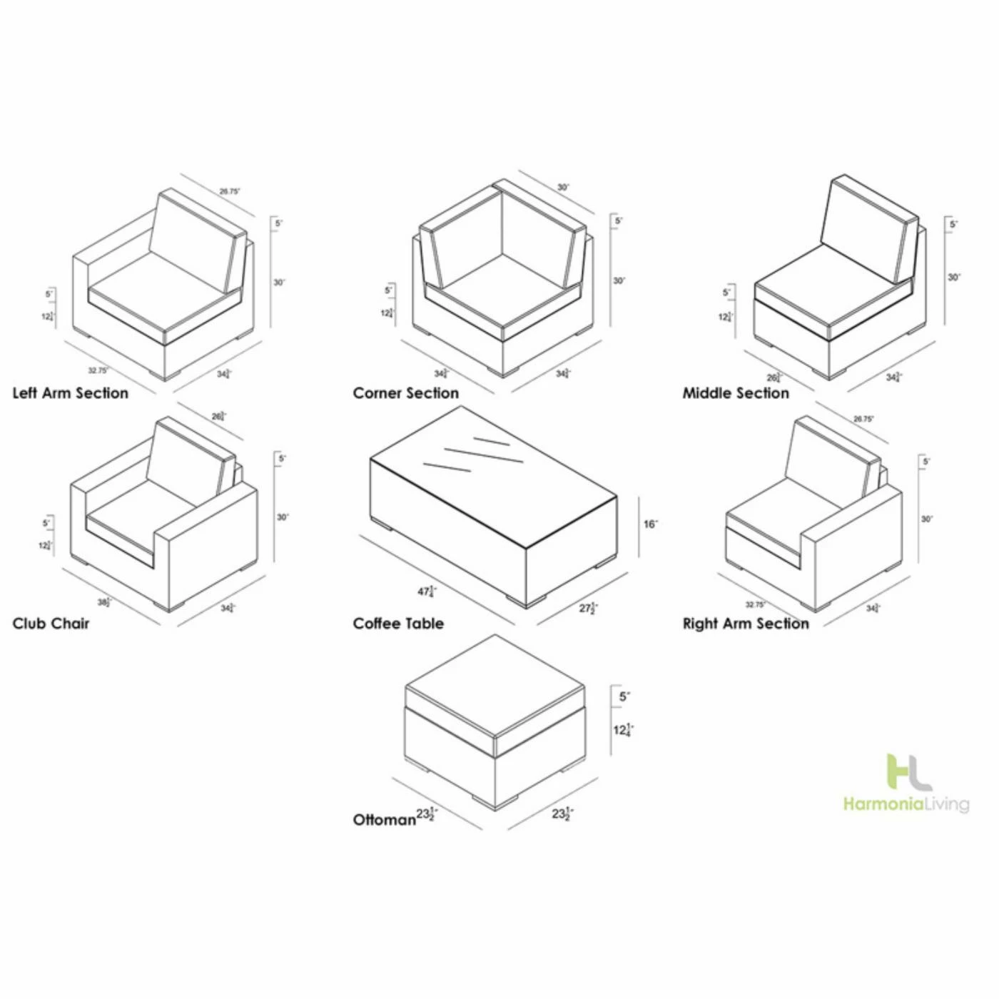 Coupon ๐ Resin Wicker Patio Sets Harmonia Living Arden 8 Piece Sectional Set ๐ฅ - Image 10