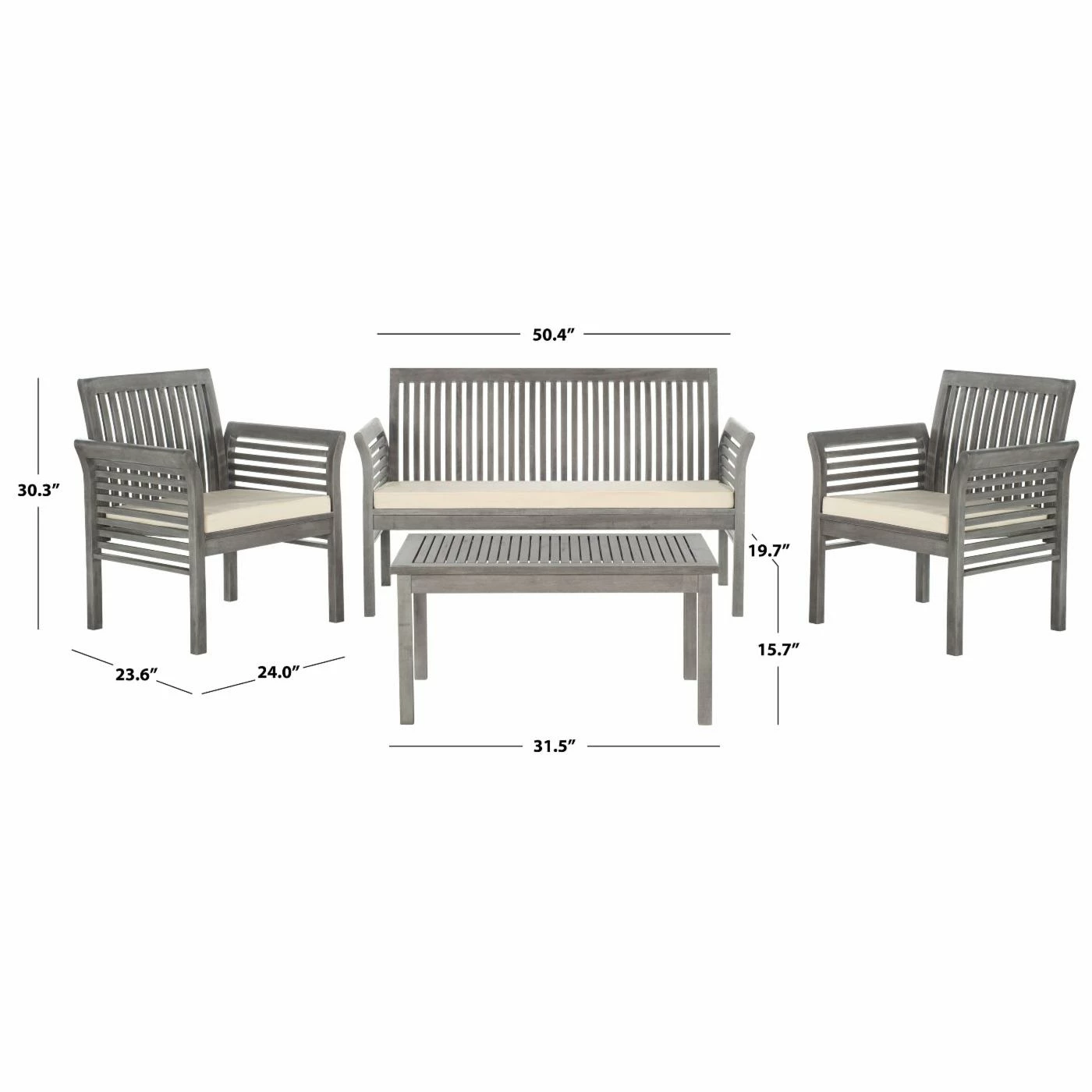 Discount ๐ Wood Patio Sets HN Outdoor Springville Acacia Wood 4 Piece Outdoor Conversation Set ๐ฅฐ - Image 10