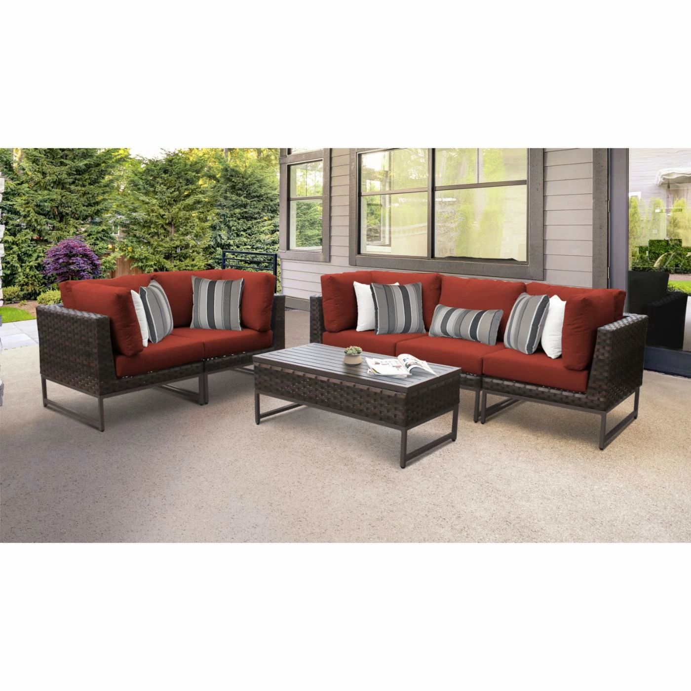 Best reviews of ๐งจ Resin Wicker Patio Sets TK Classics Barcelona Wicker 6 Piece Sectional Sofa And Loveseat Patio Conversation Set ๐ - Image 10