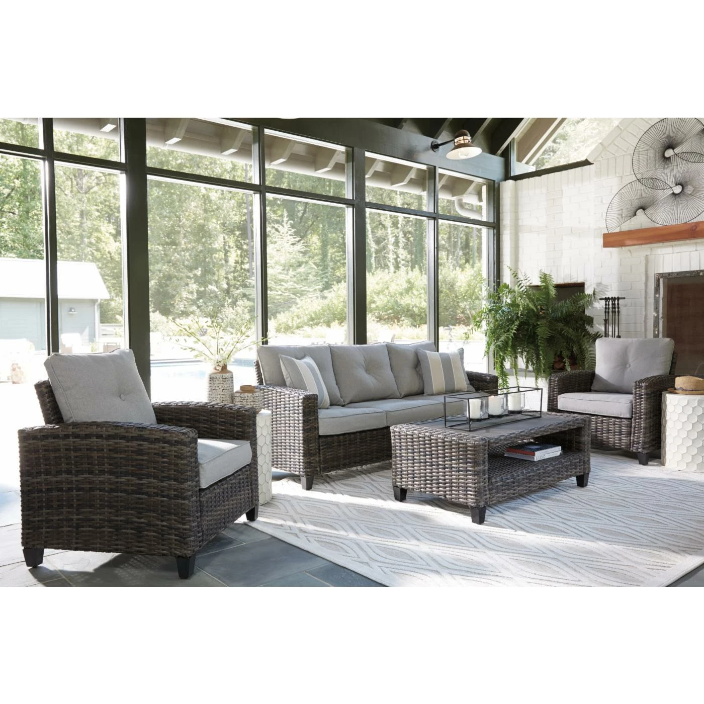 Coupon ๐ Resin Wicker Patio Sets Signature Design By Ashley Cloverbrooke Outdoor 4 Piece Conversation Set ๐ฏ - Image 3