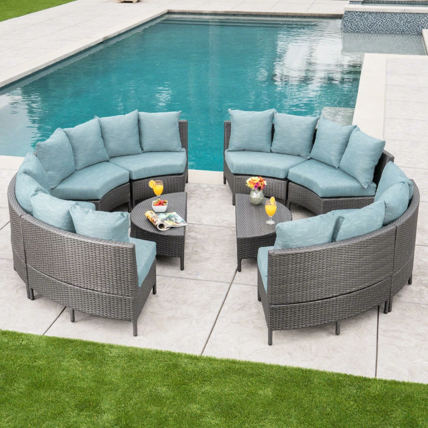 Cheap β¨ Best Selling Home Resin Wicker Patio Sets Newton Wicker 10 Piece Patio Conversation Set β - Image 3