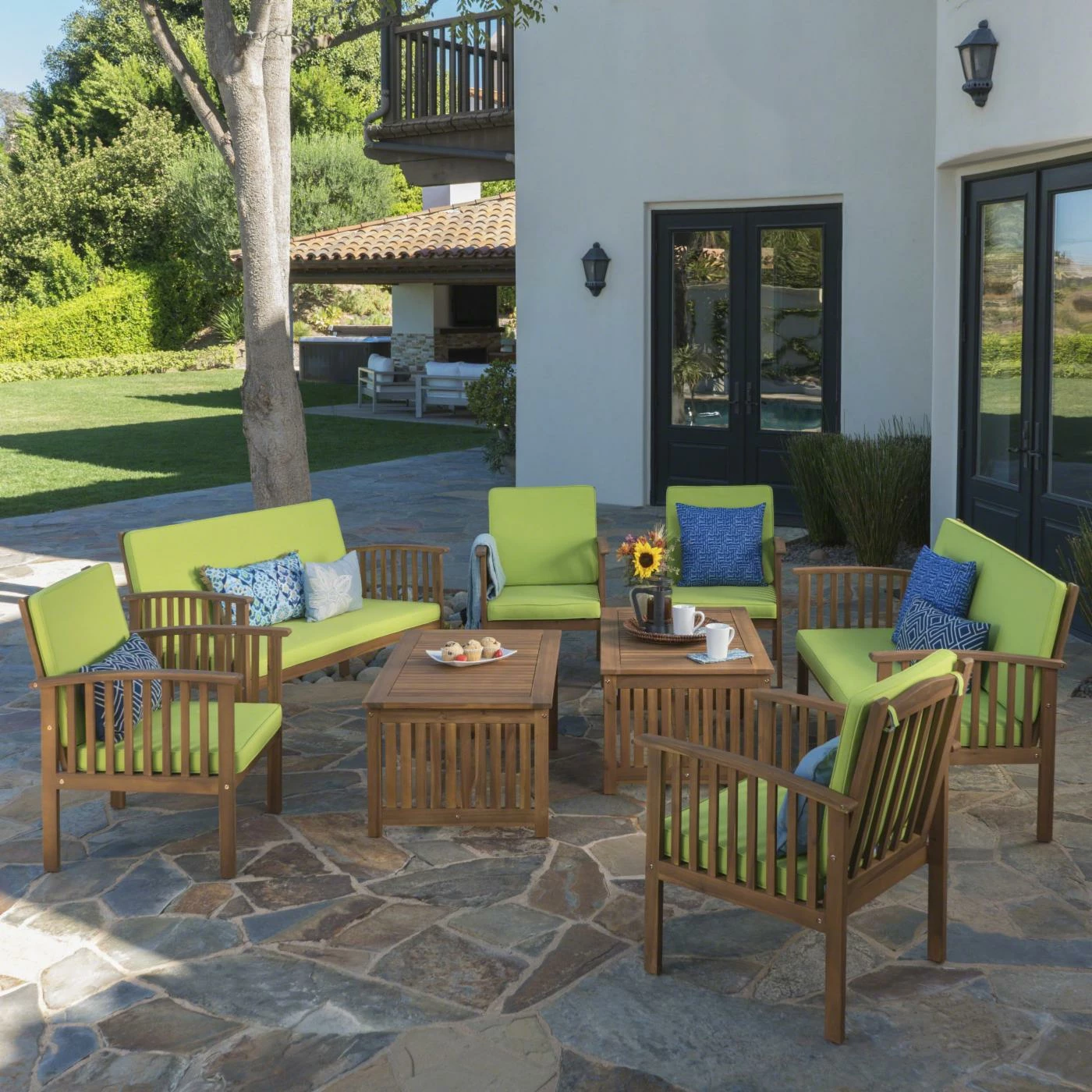 Top 10 ๐ Best Selling Home Wood Patio Sets Carolina Wood 8 Piece Patio Conversation Set ๐ - Image 3