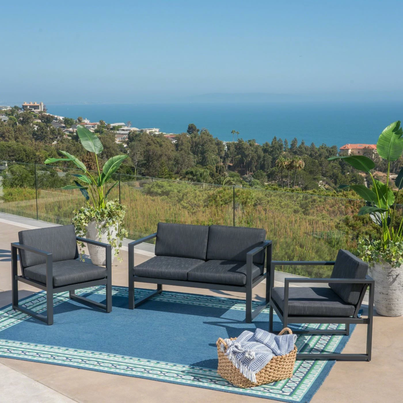 Outlet โ Best Selling Home Decor Aluminum Patio Sets Rayonna Outdoor 4 Seater Aluminum Chat Set โค๏ธ - Image 3