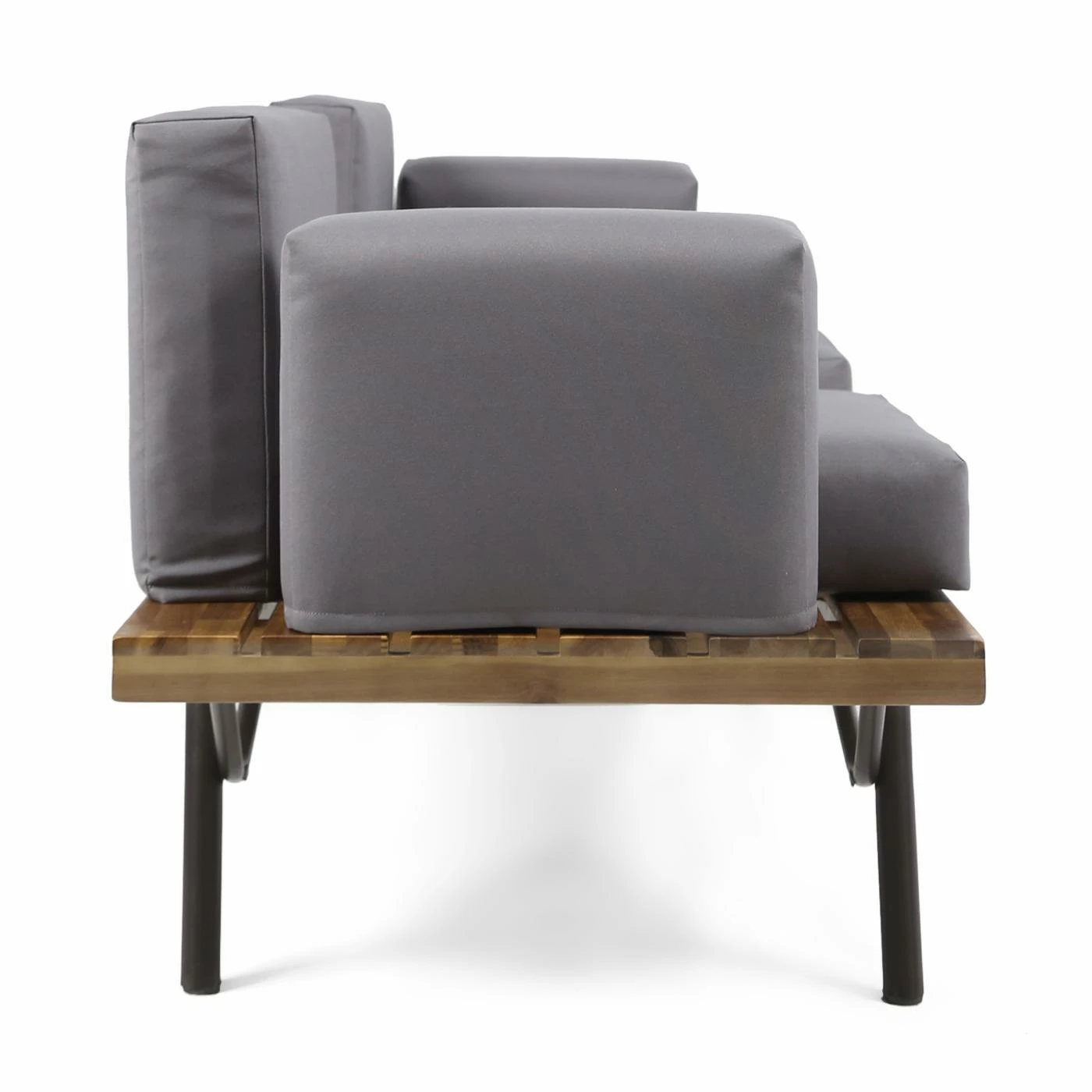 Discount ⭐ Best Selling Home Decor Wood Patio Sets Allyson Outdoor Acacia Wood 2 Seater Sofa And Table Set With Cushions 😍 - Image 3