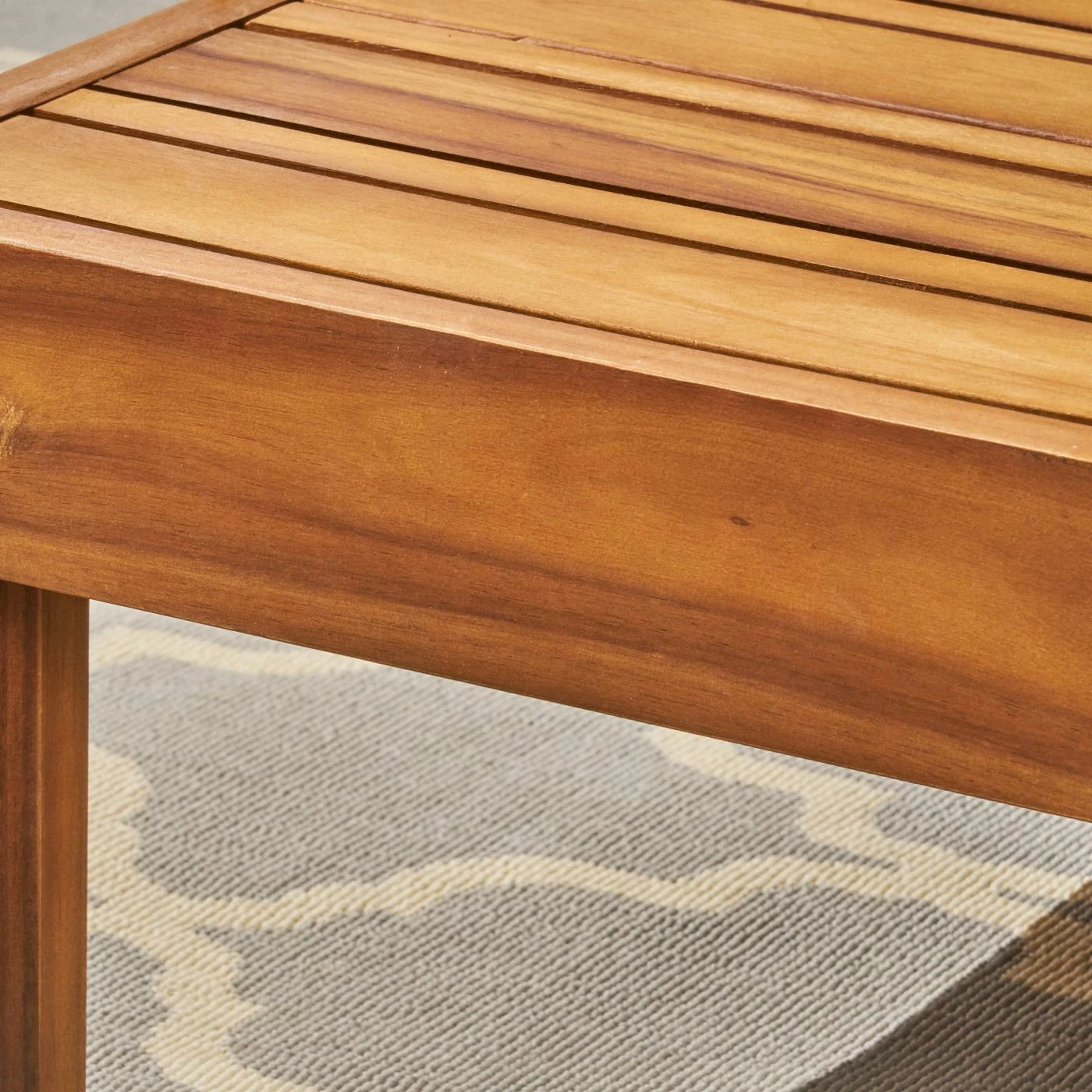 Discount ๐ฅ Best Selling Home Decor Wood Patio Sets Athos Outdoor Modular Acacia Wood Loveseat And Table Set - Teak And Beige ๐ฅฐ - Image 3