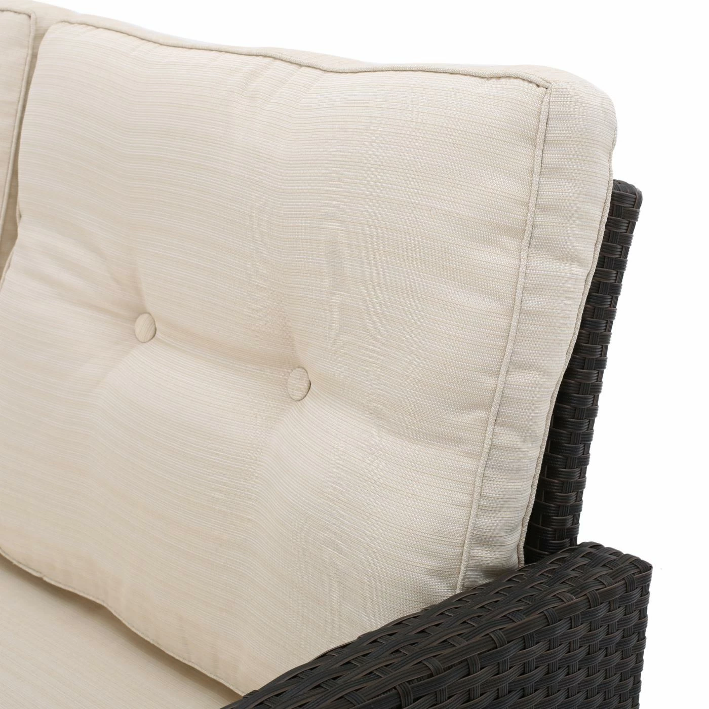 Discount โค๏ธ Best Selling Home Decor Resin Wicker Patio Sets Caelyn Outdoor Wicker 7 Seater Chat Set With Tufted Cushions - Beige And Dark Brown ๐ - Image 3