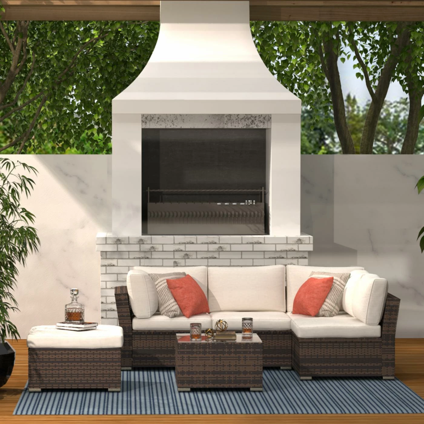 Brand new 🤩 Resin Wicker Patio Sets Cloud Mountain Sectional Sofa 4 Piece Resin Wicker Patio Conversation Set 🌟 - Image 3