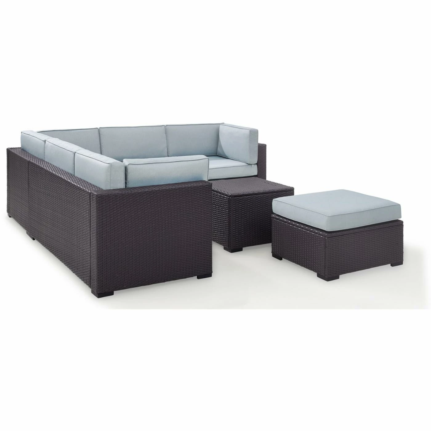 New ๐คฉ Resin Wicker Patio Sets Crosley Furniture Biscayne Resin Wicker 5 Piece Loveseat Conversation Set ๐ฅ - Image 3