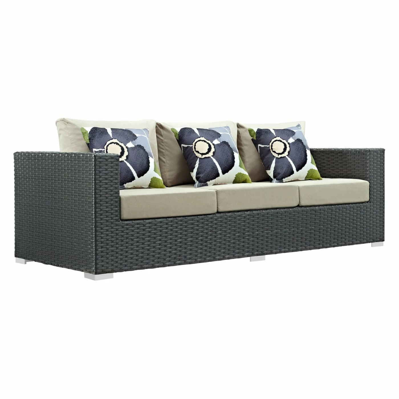 Discount ๐ Resin Wicker Patio Sets Modway Sojourn 3 Piece Sunbrella Outdoor Patio Loveseat Conversation Set ๐ - Image 3