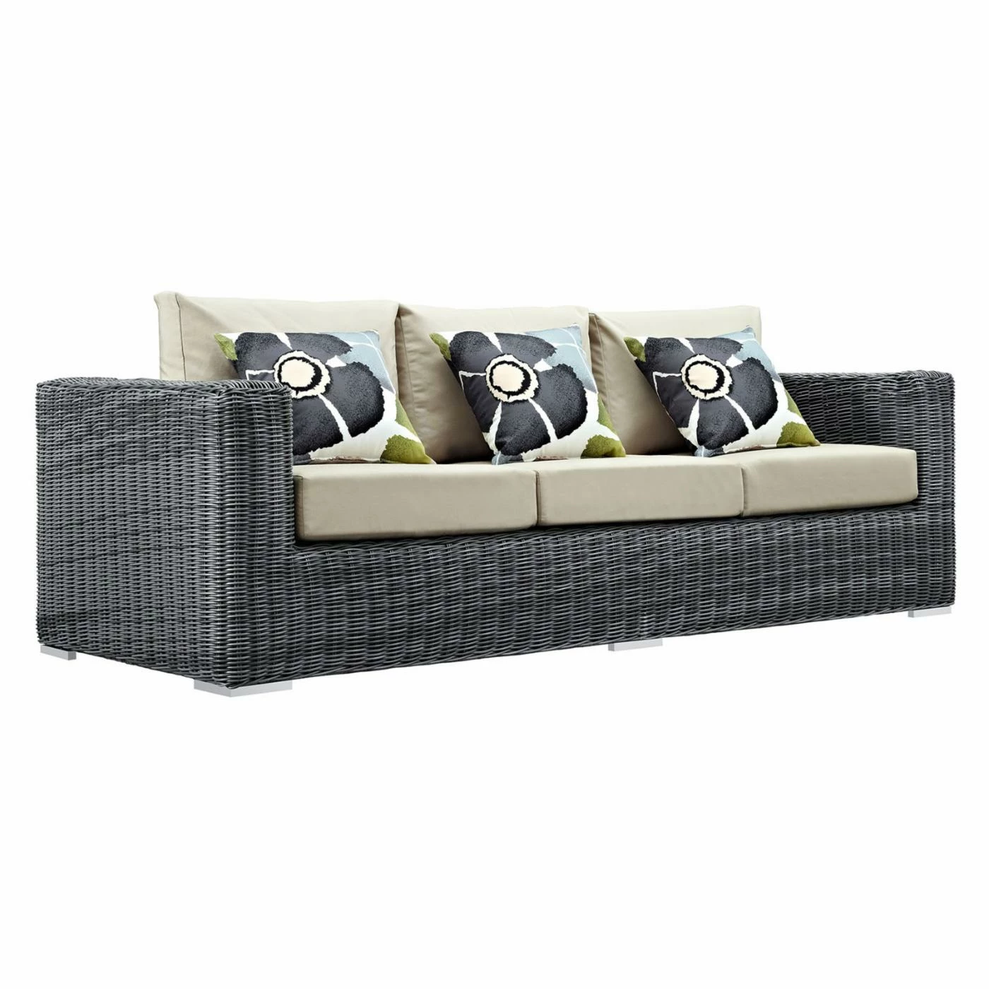 Promo 🔔 Resin Wicker Patio Sets Modway Summon 3 Piece Sunbrella Outdoor Patio Conversation Set 😍 - Image 3