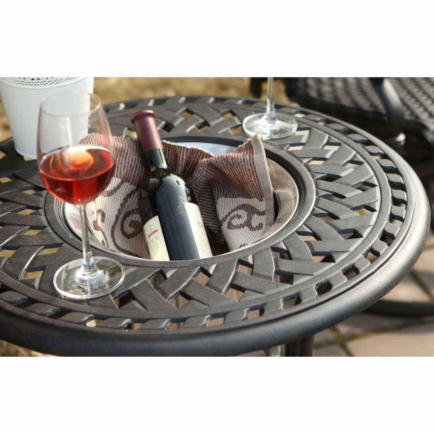 Wholesale ๐ฅฐ Aluminum Patio Sets Darlee Monterey Cast Aluminum 3 Piece Round Patio Bistro Set With Ice Bucket โ๏ธ - Image 3