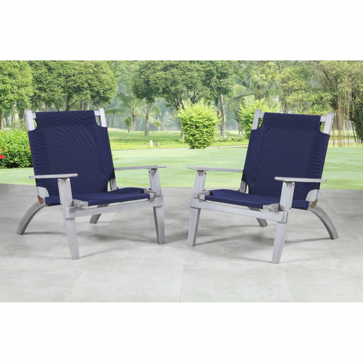 New ๐ Wood Patio Sets Linon Rosemary 4 Piece Folding Outdoor Conversation Set ๐ - Image 3