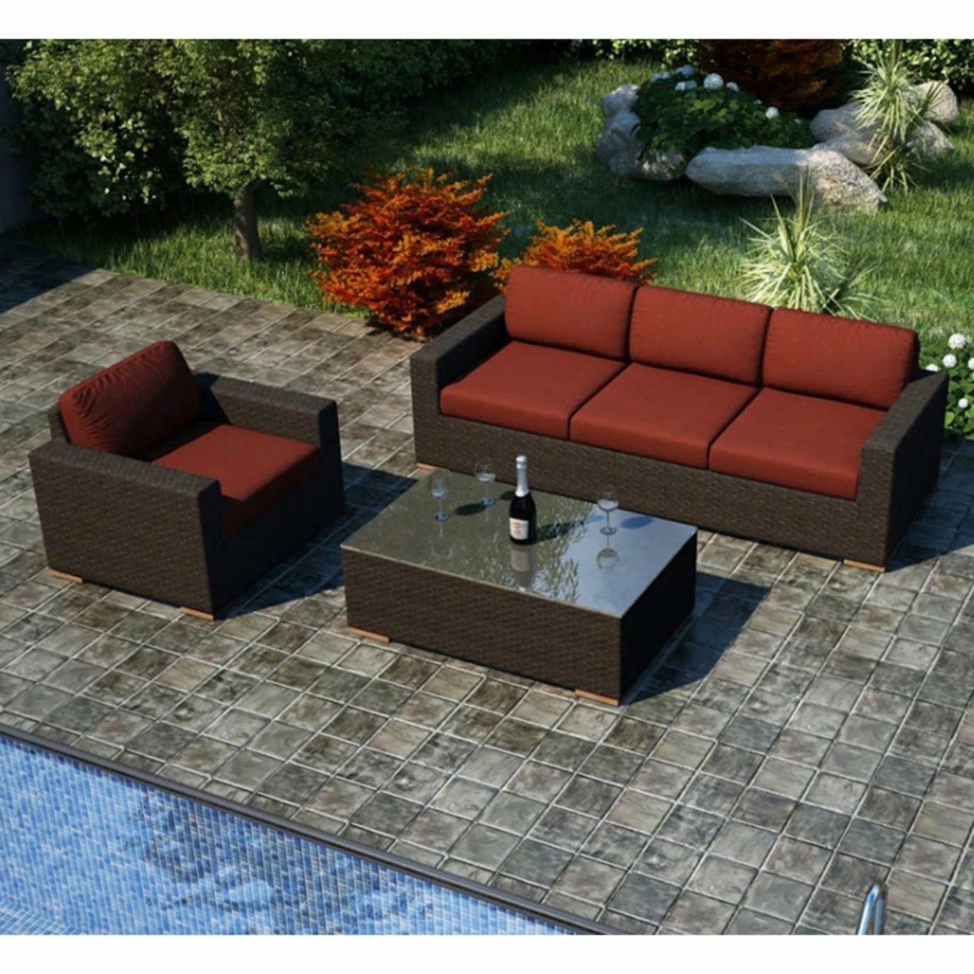 Deals 😍 Resin Wicker Patio Sets Harmonia Living Arden 3 Piece Sofa Set 🥰 - Image 3