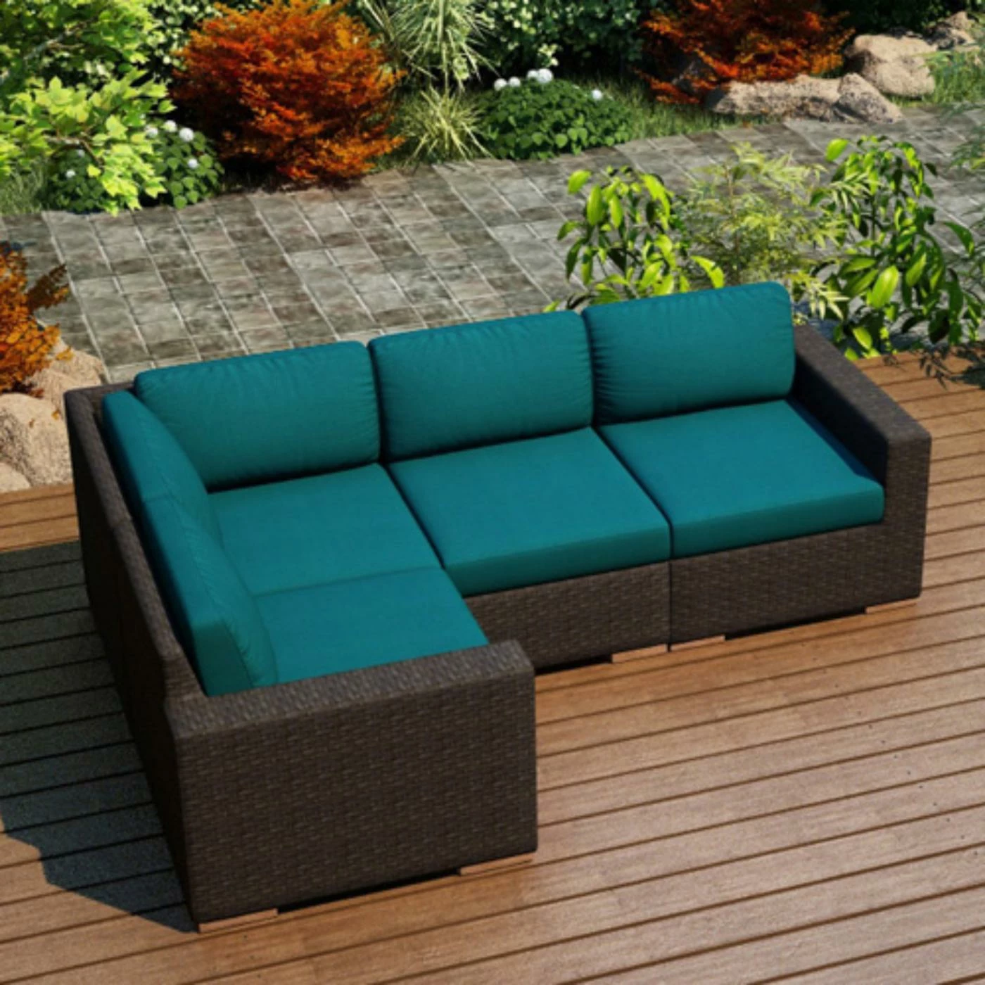 New ๐ฅฐ Resin Wicker Patio Sets Harmonia Living Arden 4 Piece Sectional Set ๐ - Image 3