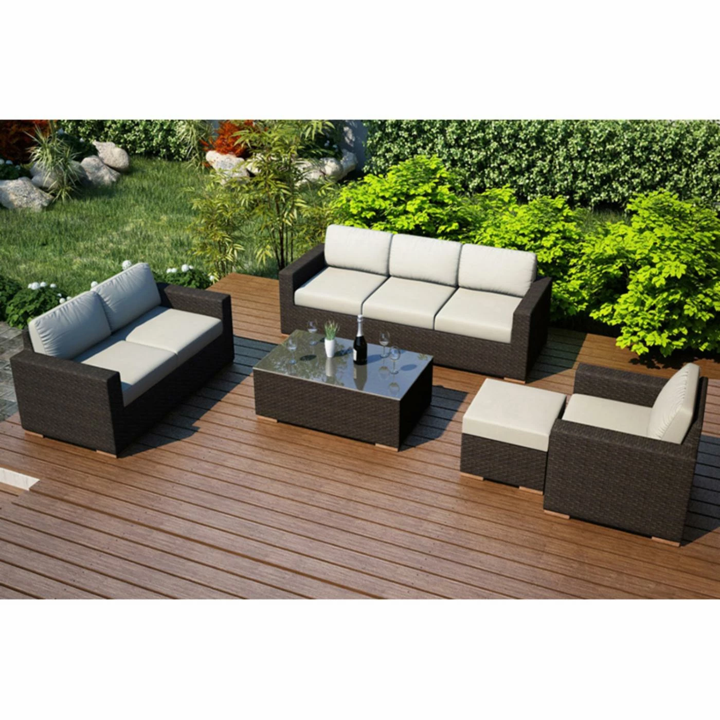 Best deal 🌟 Resin Wicker Patio Sets Harmonia Living Arden 5 Piece Sofa Set 🤩 - Image 3