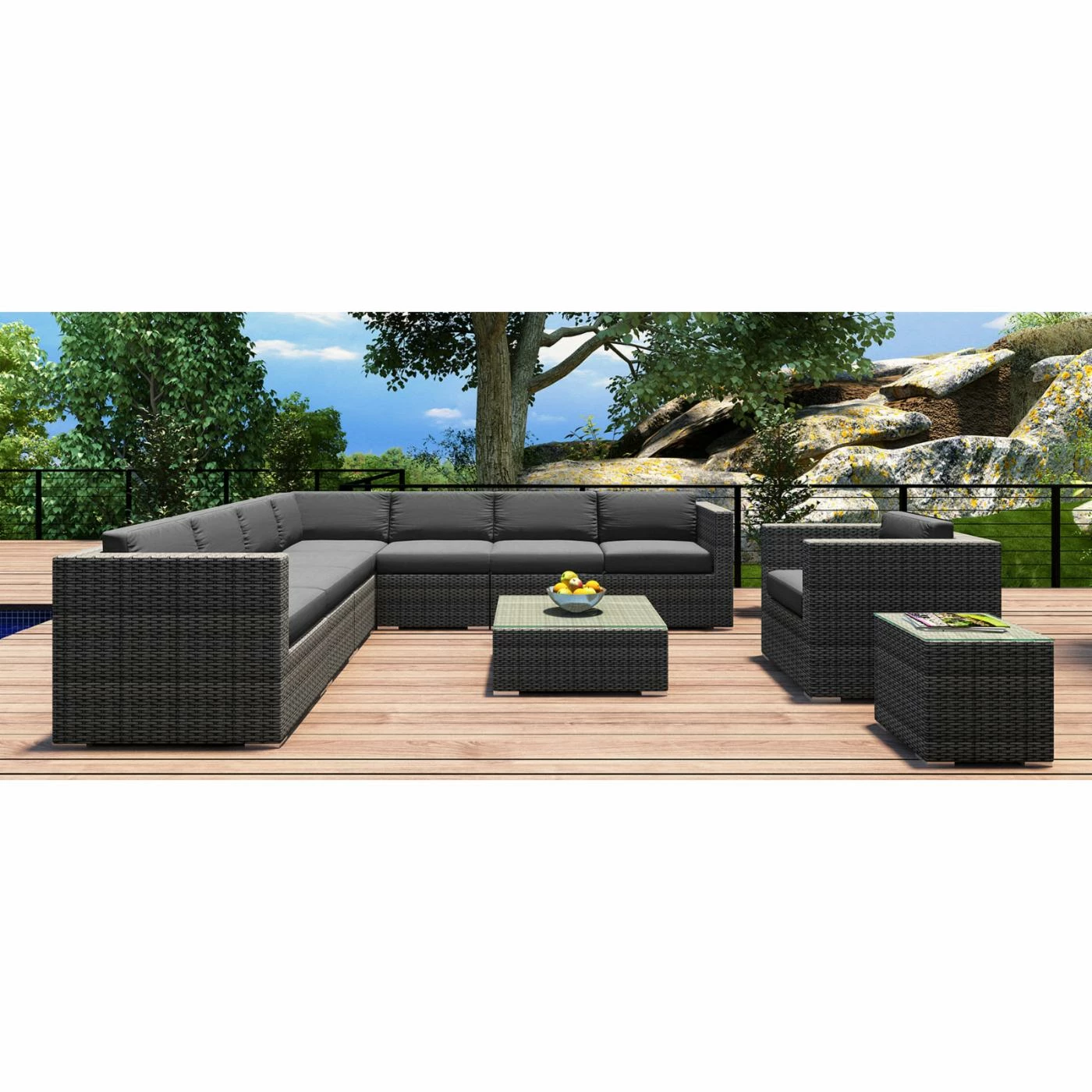 Resin Wicker Patio Sets Harmonia Living District 10 Piece Surround Sectional Patio Conversation Set - Image 3