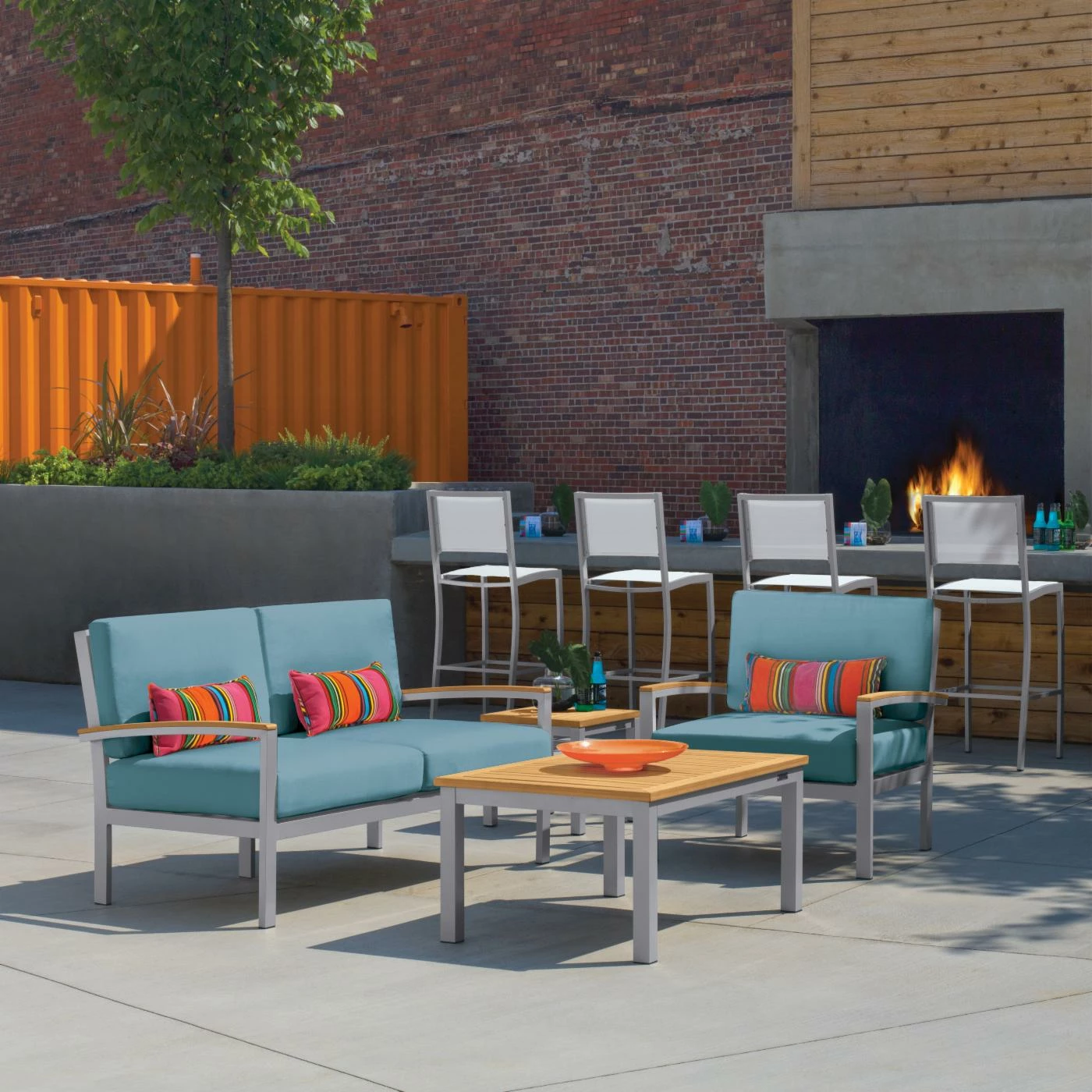 Best reviews of 🛒 Aluminum Patio Sets Oxford Garden Travira Tekwood And Aluminum 4 Piece Seat And Table Chat Set 🔥 - Image 3