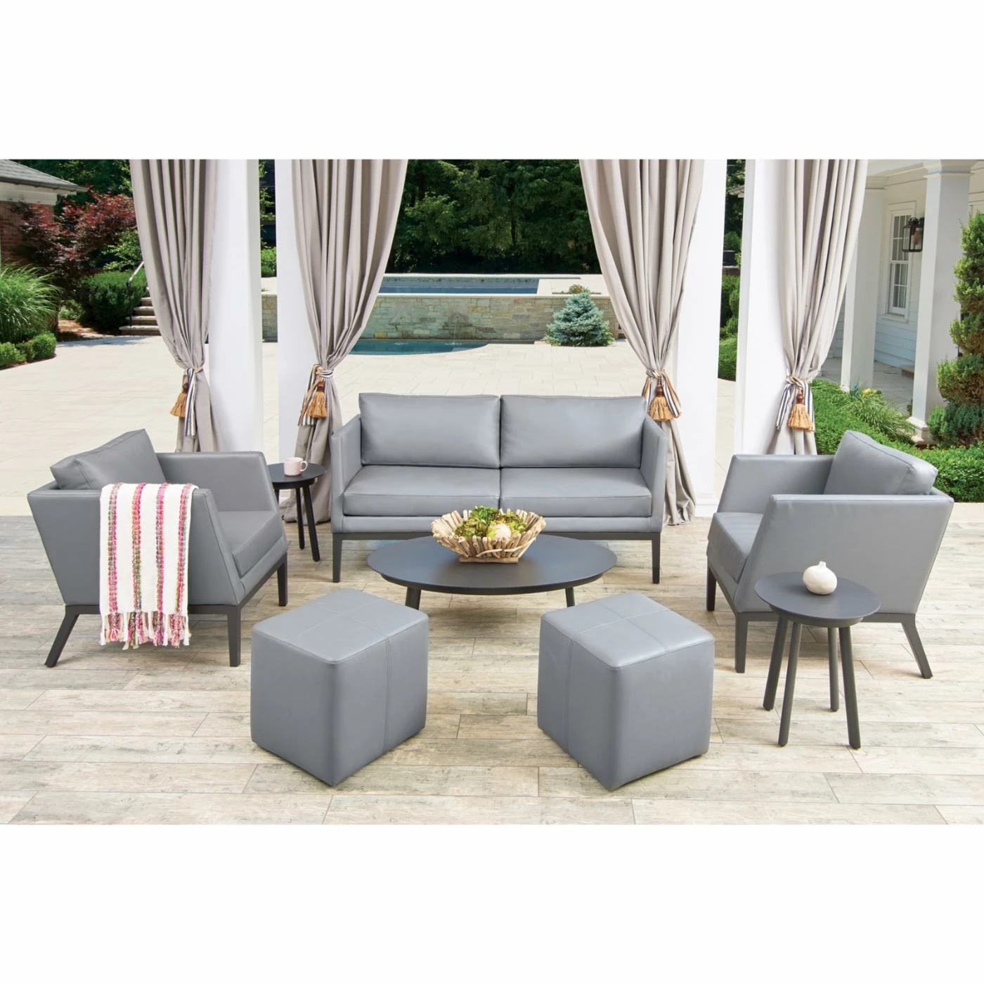 Best reviews of π Aluminum Patio Sets Oxford Garden Salino Nauticau Faux Leather 8 Piece Patio Conversation Set π₯ - Image 3