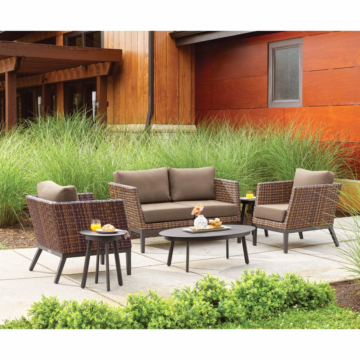 Best deal π Resin Wicker Patio Sets Oxford Garden Salino Woven Wicker 6 Piece Patio Conversation Set π - Image 3