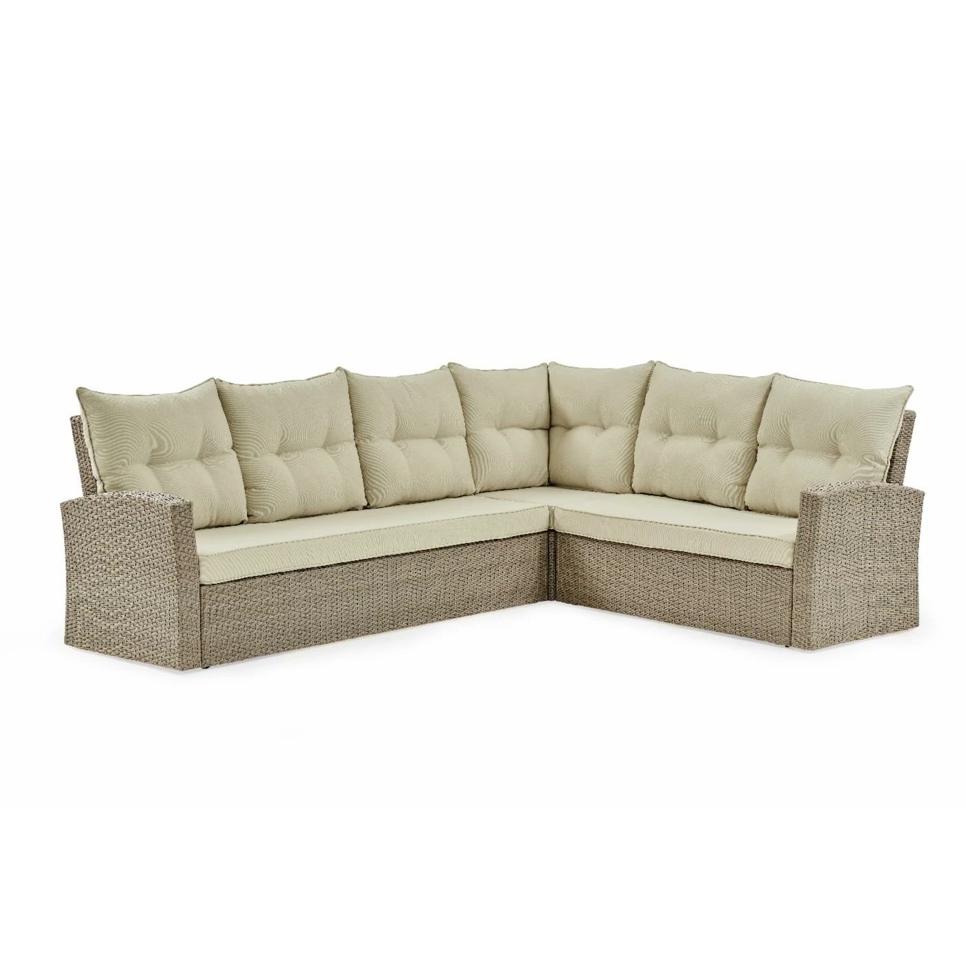 Outlet ๐ฅ Resin Wicker Patio Sets Alaterre Furniture Canaan Outdoor Wicker Corner Sectional Loveseat And Sofa With 57 In. L Coffee Table ๐ - Image 3