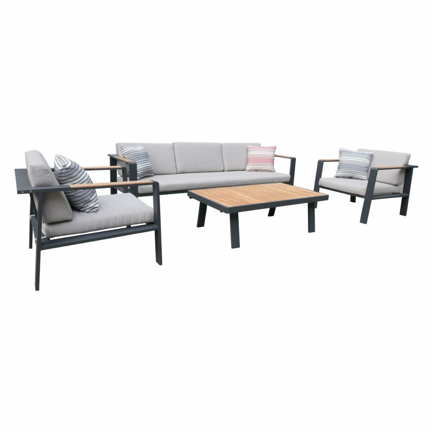 Cheapest ๐ Aluminum Patio Sets Armen Living Nofi Aluminum 4 Piece Patio Conversation Set ๐ฅ - Image 2