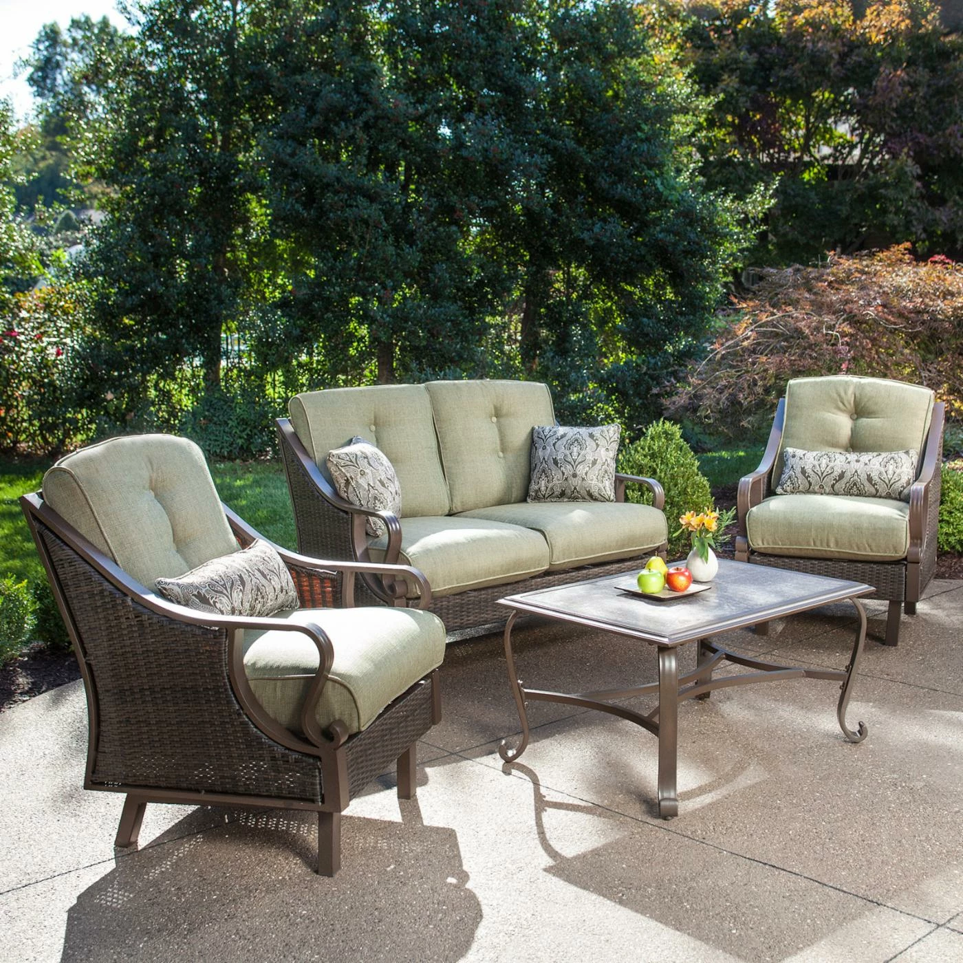 Outlet 🛒 Resin Wicker Patio Sets Hanover Ventura Wicker 4 Piece Patio Conversation Set 👏 - Image 2