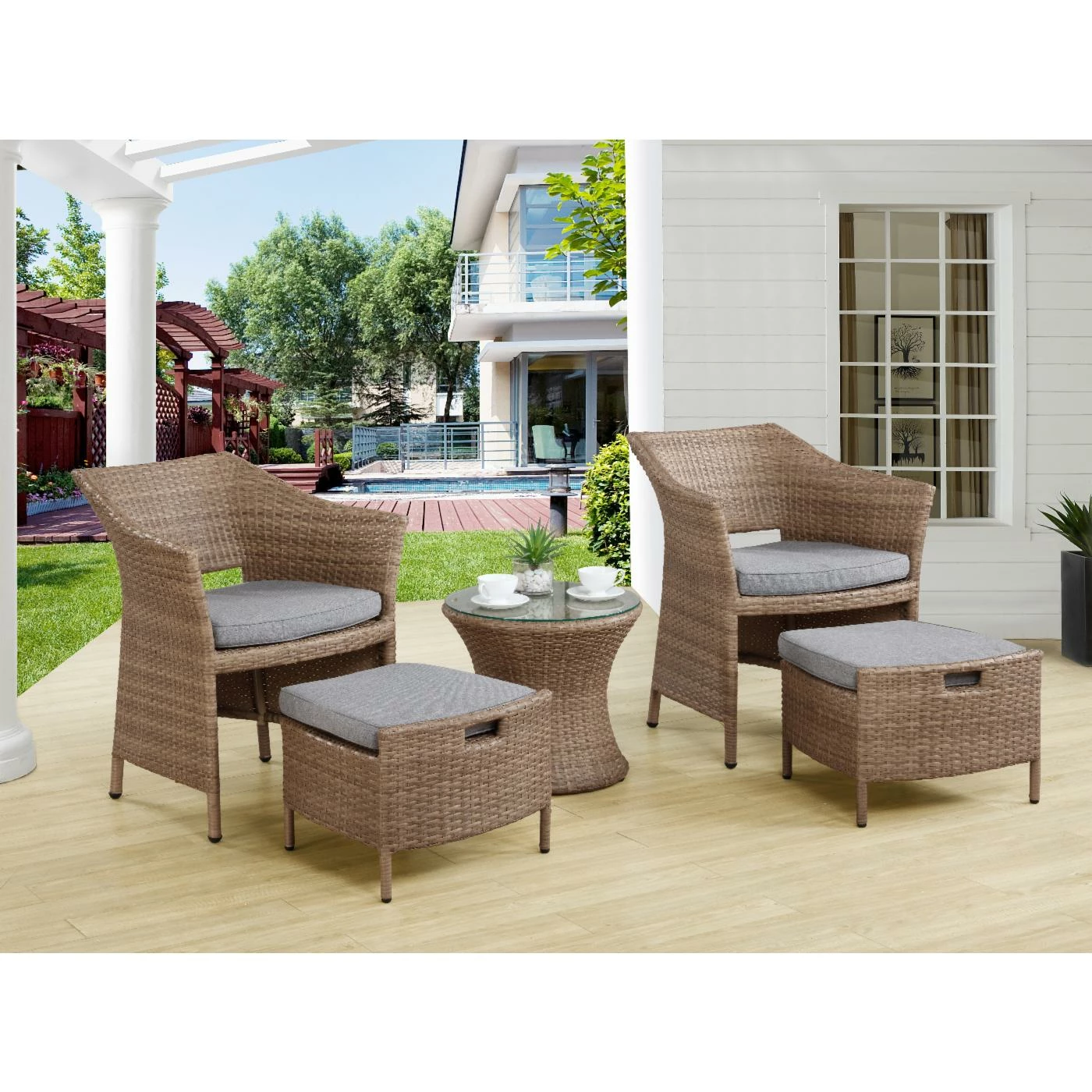 Wholesale ๐ Resin Wicker Patio Sets Alaterre Furniture Kokoli All-Weather 5 Piece Outdoor Conversation Set ๐คฉ - Image 2
