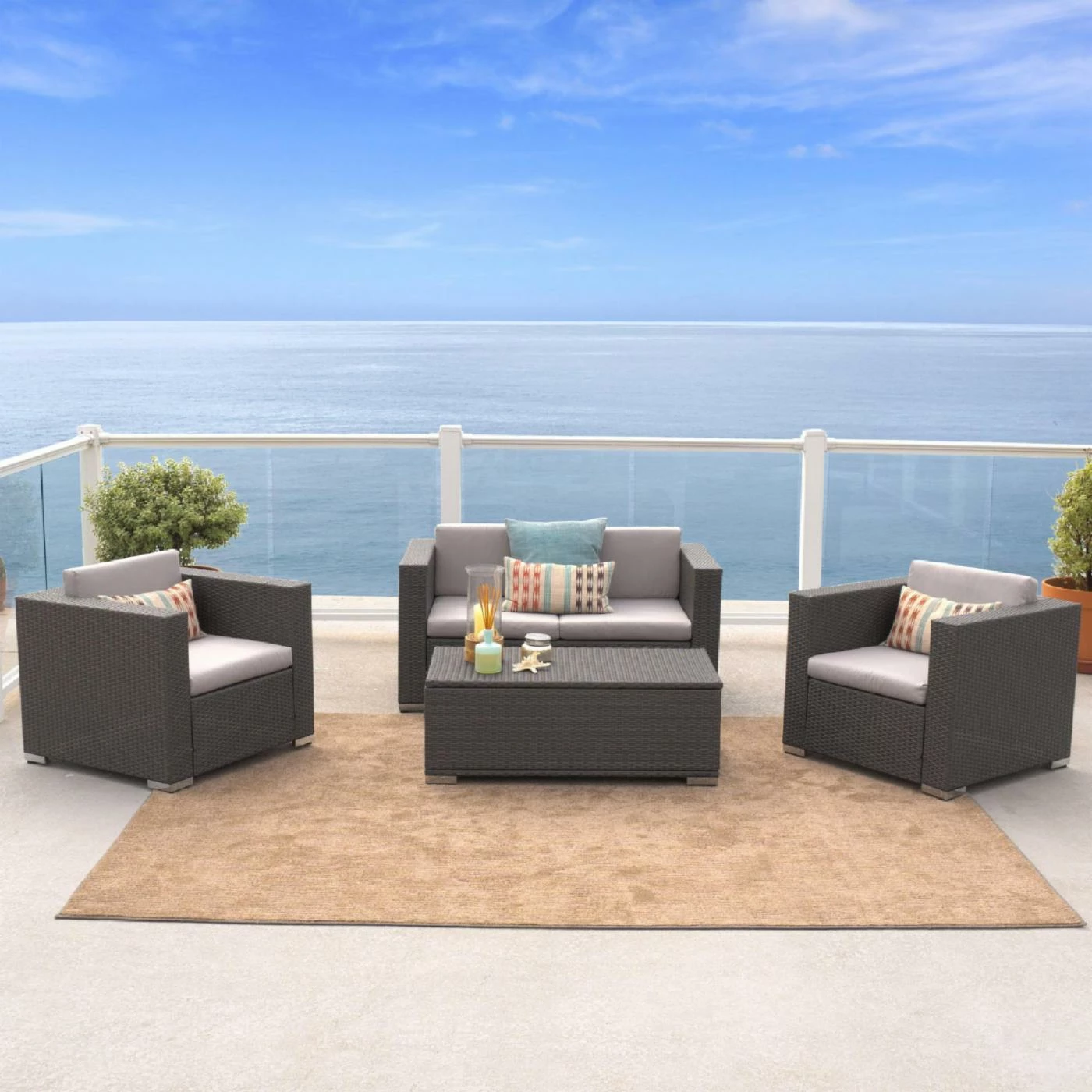 Promo ๐ Resin Wicker Patio Sets HN Outdoor Youngtown 4 Piece Sofa Conversation Set ๐ - Image 2