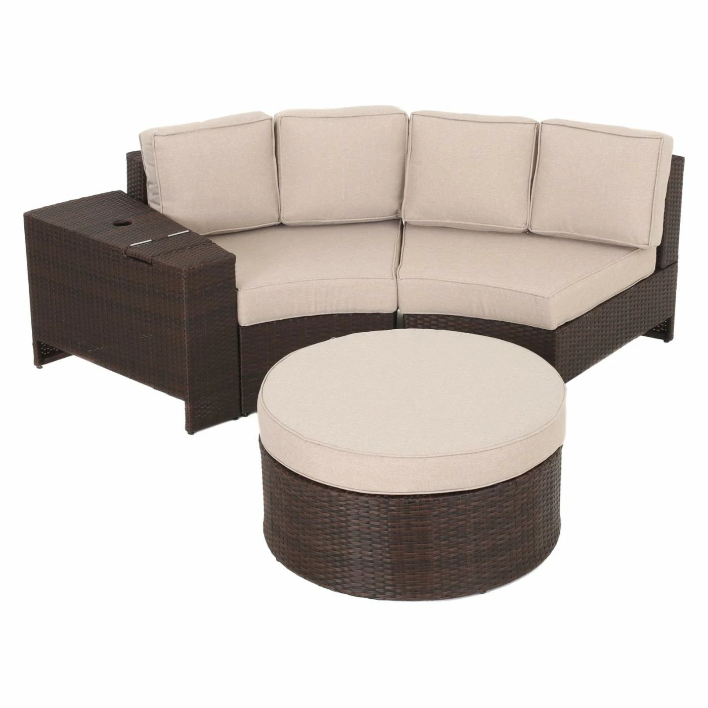 Best Pirce ๐ Best Selling Home Resin Wicker Patio Sets Ibarra Ibiza Wicker 4 Piece Curved Patio Seating Set With Ottoman ๐งจ - Image 2