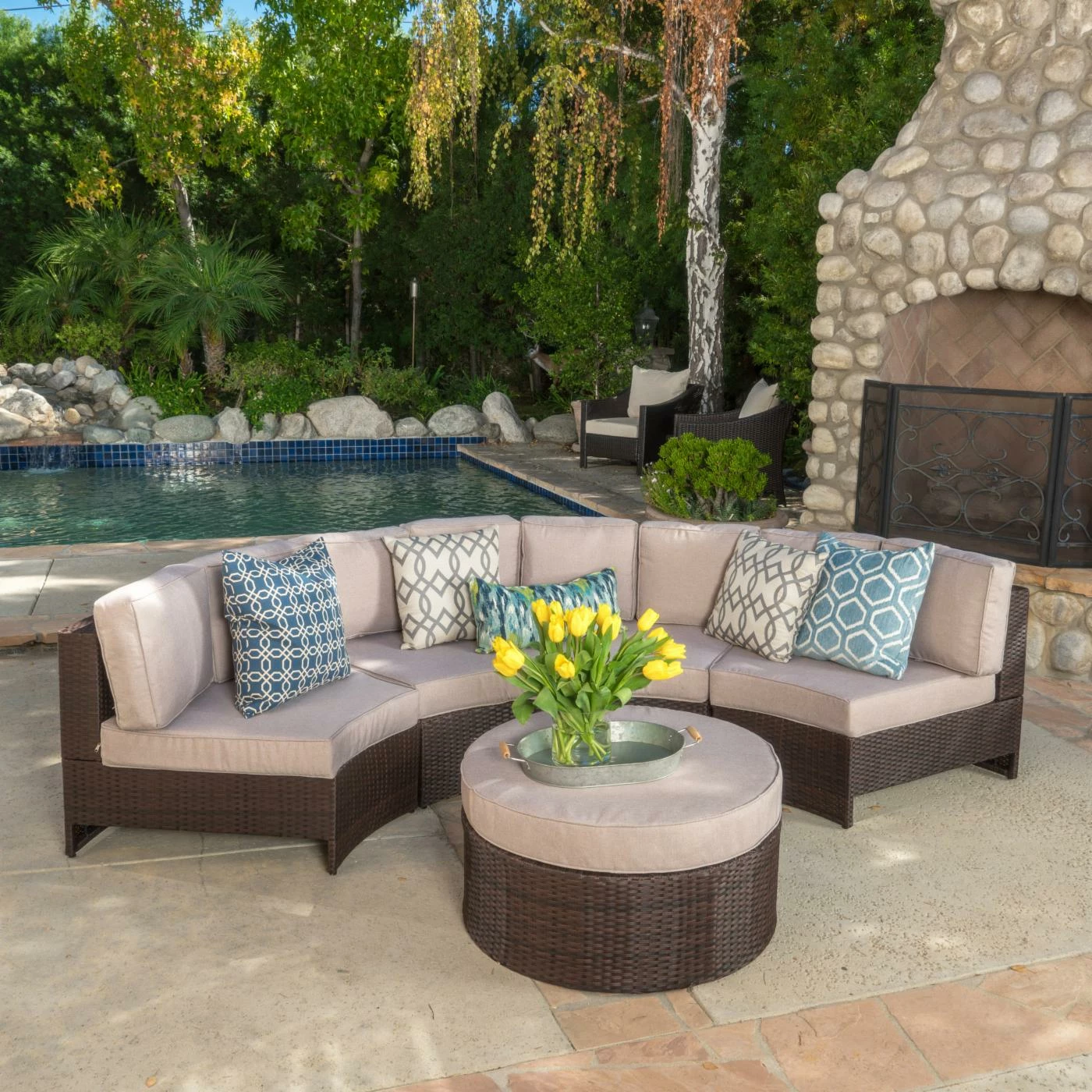 Brand new β Best Selling Home Resin Wicker Patio Sets Madras Saint Luca Wicker 5 Piece Patio Conversation Set π - Image 2