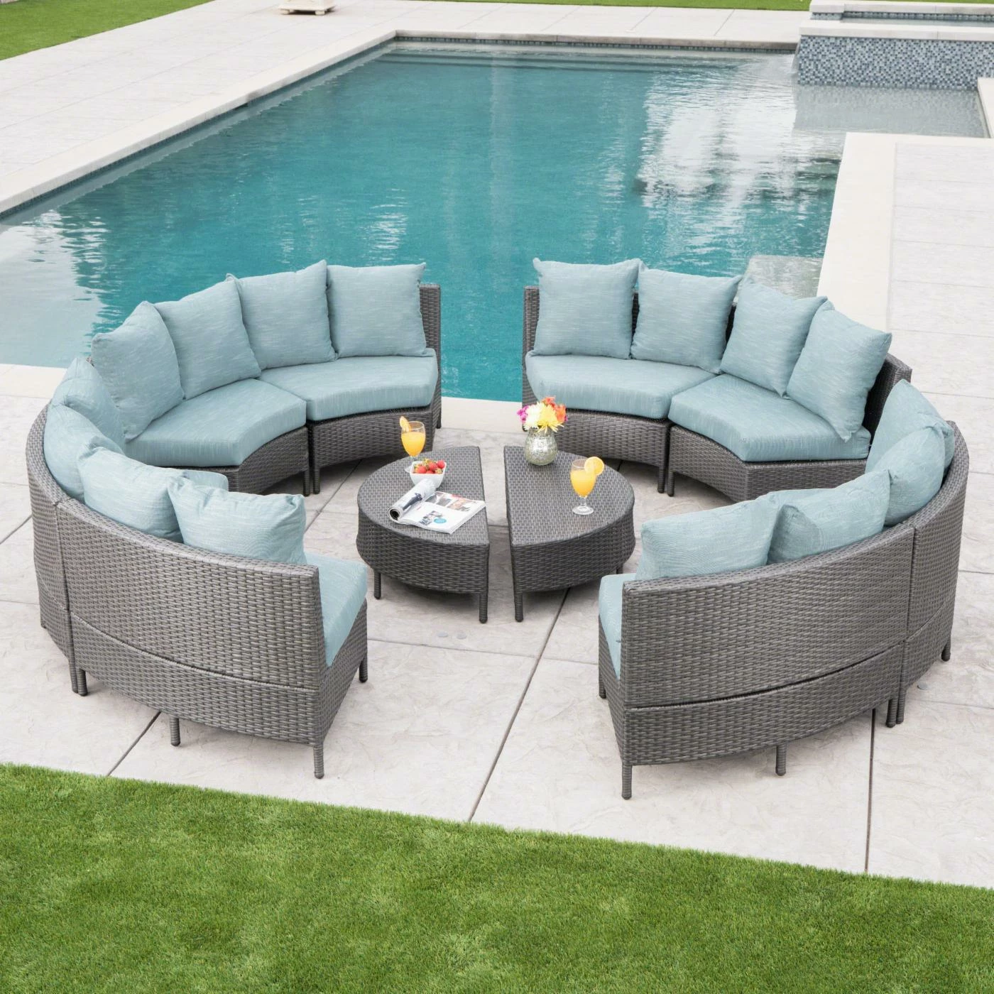 Cheap β¨ Best Selling Home Resin Wicker Patio Sets Newton Wicker 10 Piece Patio Conversation Set β - Image 2