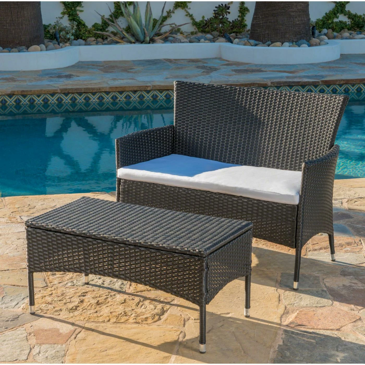 Deals ๐ Resin Wicker Patio Sets HN Outdoor Page Wicker 2 Piece Loveseat And Coffee Table Set ๐ - Image 2