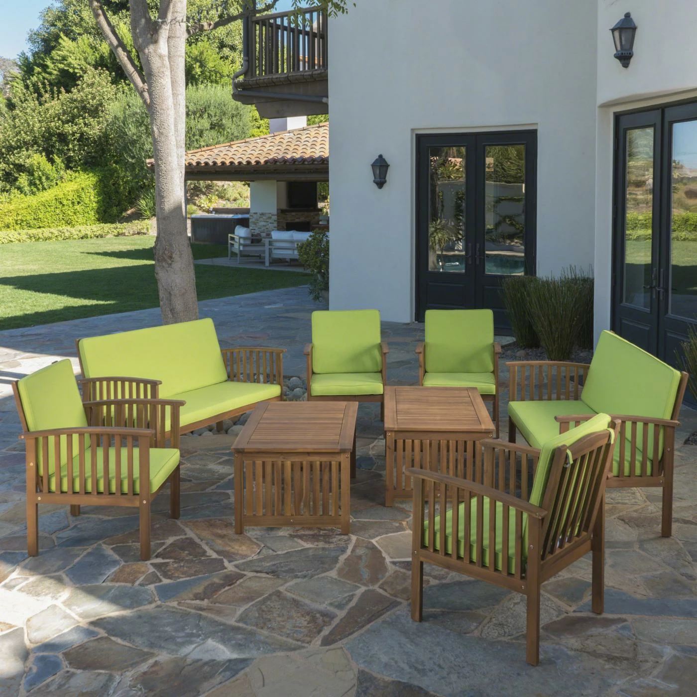 Top 10 ๐ Best Selling Home Wood Patio Sets Carolina Wood 8 Piece Patio Conversation Set ๐ - Image 2