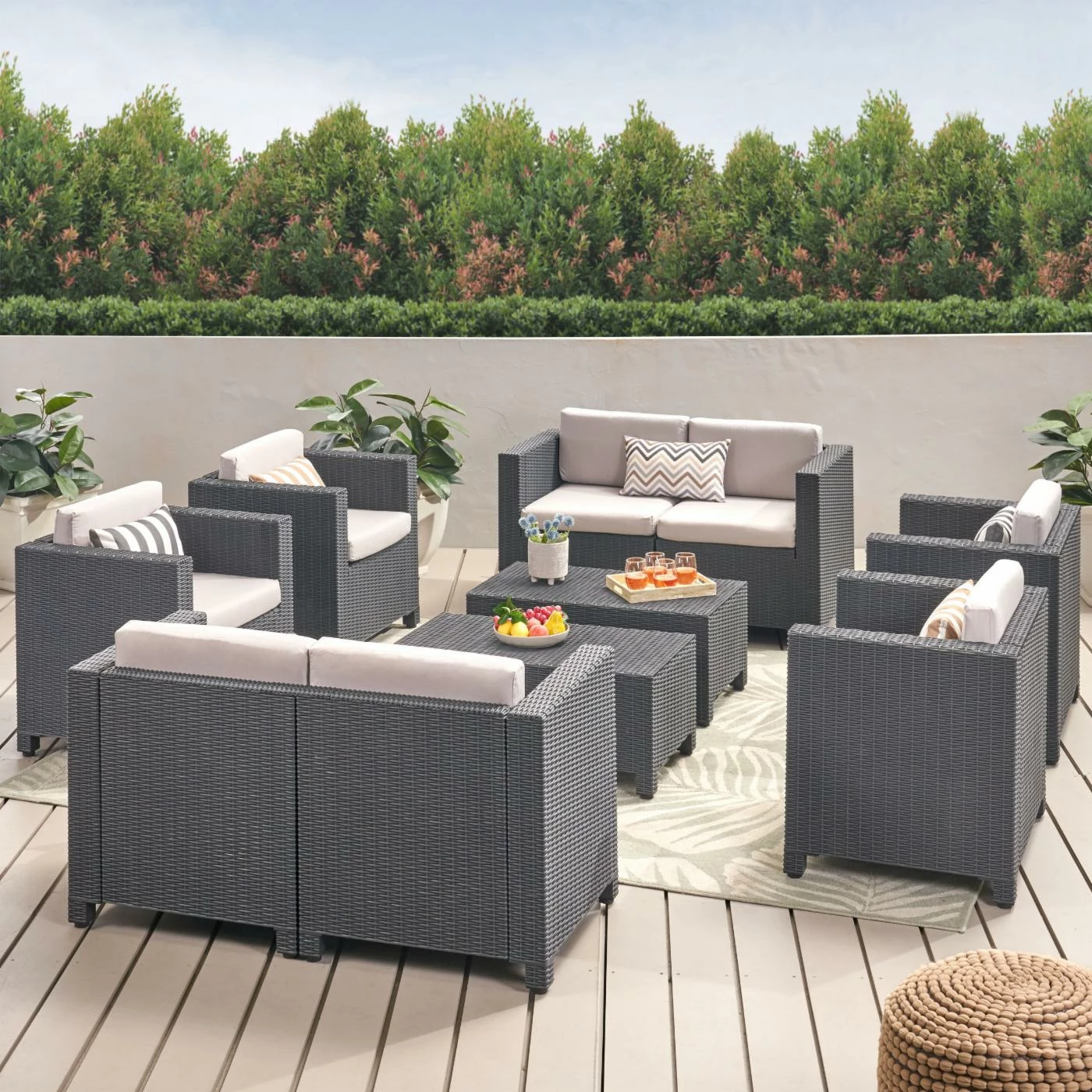 Cheap ๐ Best Selling Home Resin Wicker Patio Sets Waverly 8 Piece Resin Wicker Outdoor Conversation Set โค๏ธ - Image 2