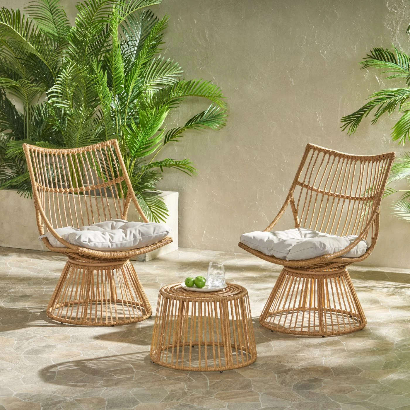 Cheapest 🧨 Best Selling Home Decor Resin Wicker Patio Sets Taaliah Outdoor Wicker 2 Seater Chat Set With Cushion ⭐ - Image 2