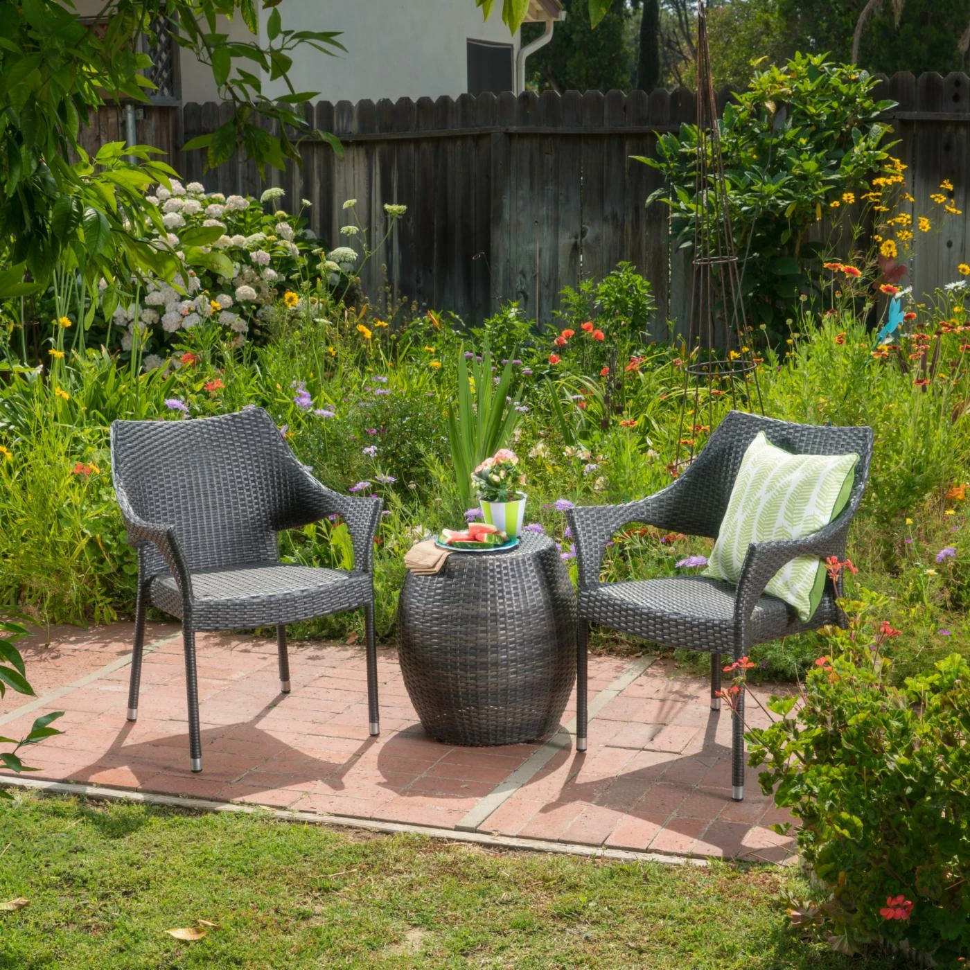 Buy ๐ Best Selling Home Decor Resin Wicker Patio Sets Adea Outdoor Wicker 2 Seater Stacking Chair Chat Set - Multibrown ๐ฅ - Image 2