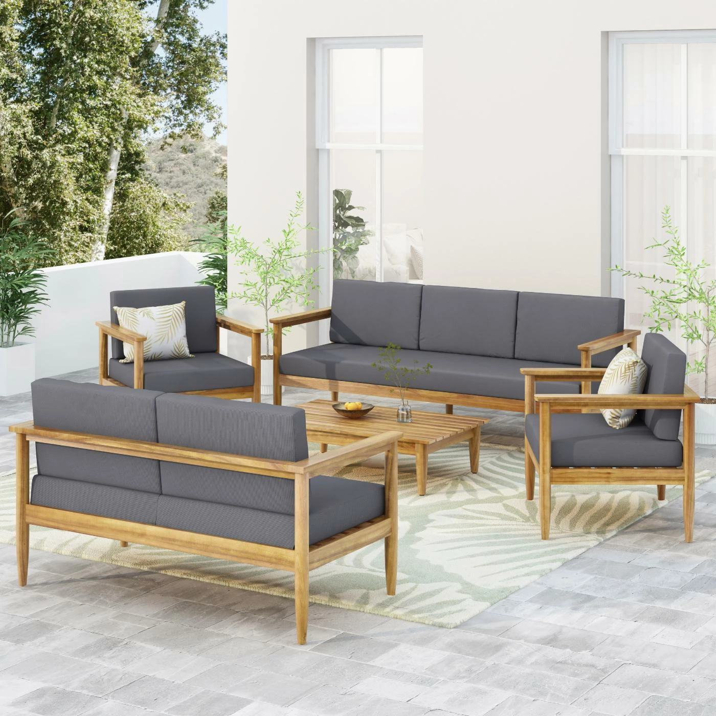 Best deal ๐ Best Selling Home Decor Wood Patio Sets Ambriella Outdoor Acacia Wood 7 Seater Chat Set ๐ฏ - Image 2