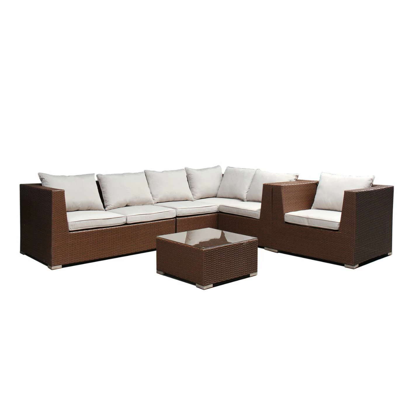 Brand new ๐ Resin Wicker Patio Sets Magari Furniture Wicker 5 Piece Sectional Patio Conversation Set ๐ - Image 2