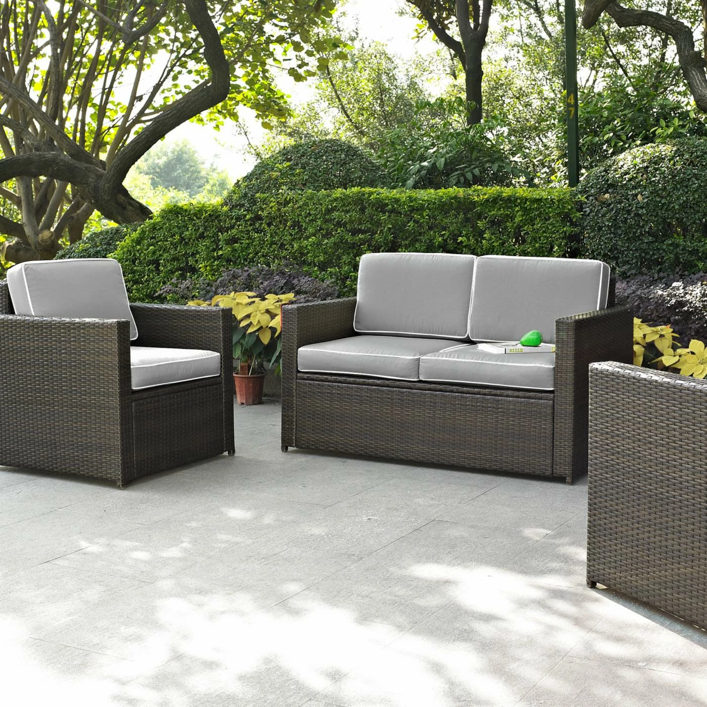 Brand new ๐ Resin Wicker Patio Sets Crosley Furniture Palm Harbor All Weather Wicker 3 Piece Outdoor Sofa Set ๐ - Image 2