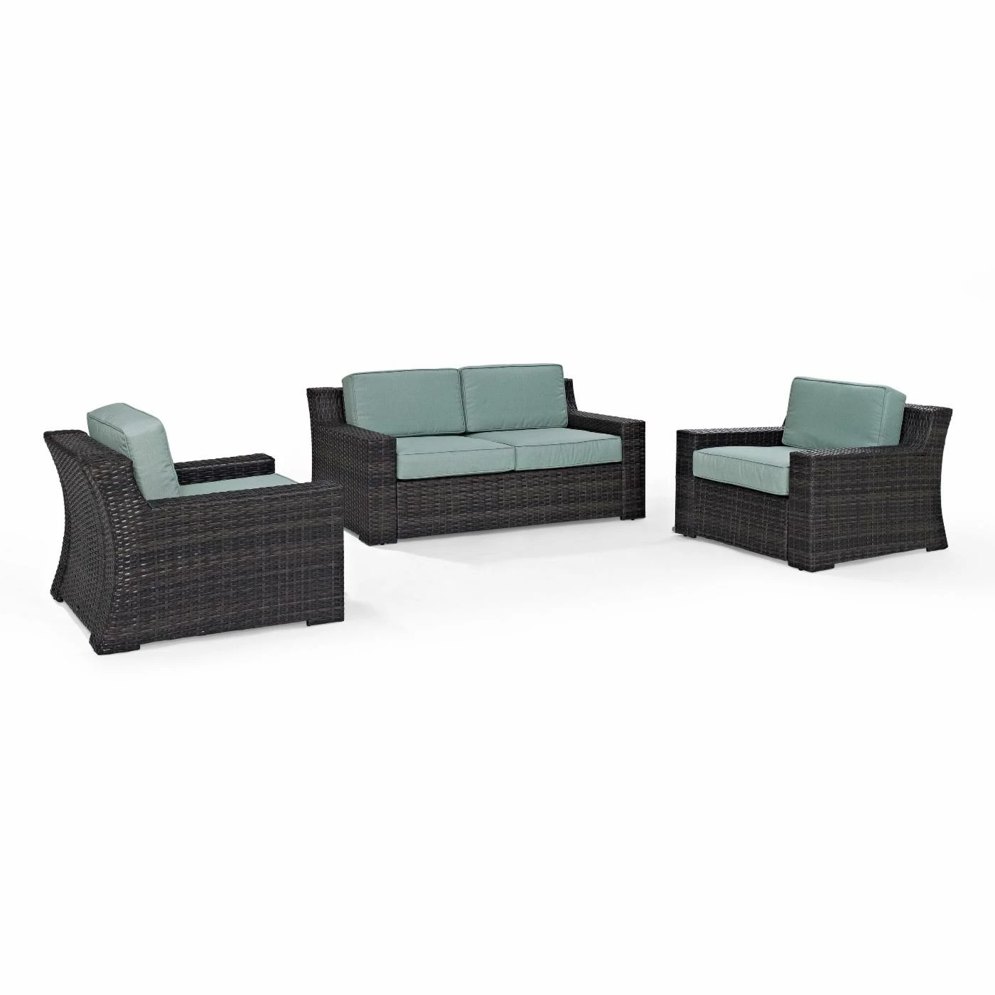 Cheap βοΈ Resin Wicker Patio Sets Crosley Furniture Beaufort Wicker 3 Piece Patio Conversation Set With Cushions β - Image 2