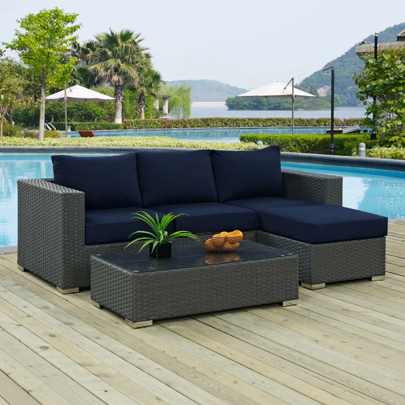Wholesale 😉 Resin Wicker Patio Sets Modway Sojourn Wicker 3 Piece Patio Conversation Set 🛒 - Image 2