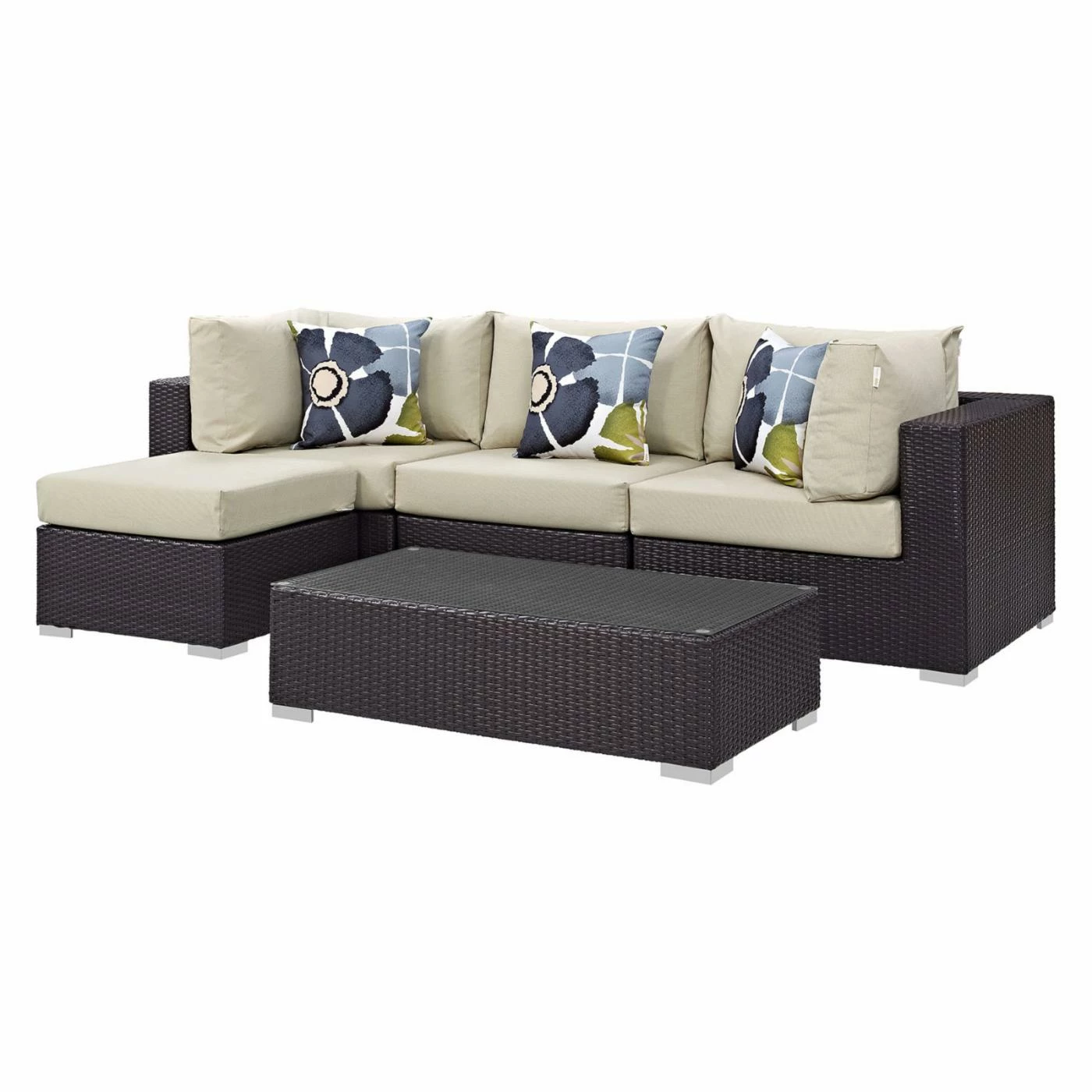 Flash Sale ๐ Resin Wicker Patio Sets Modway Convene 5 Piece Outdoor Patio Chaise Sectional Set ๐ฅฐ - Image 2